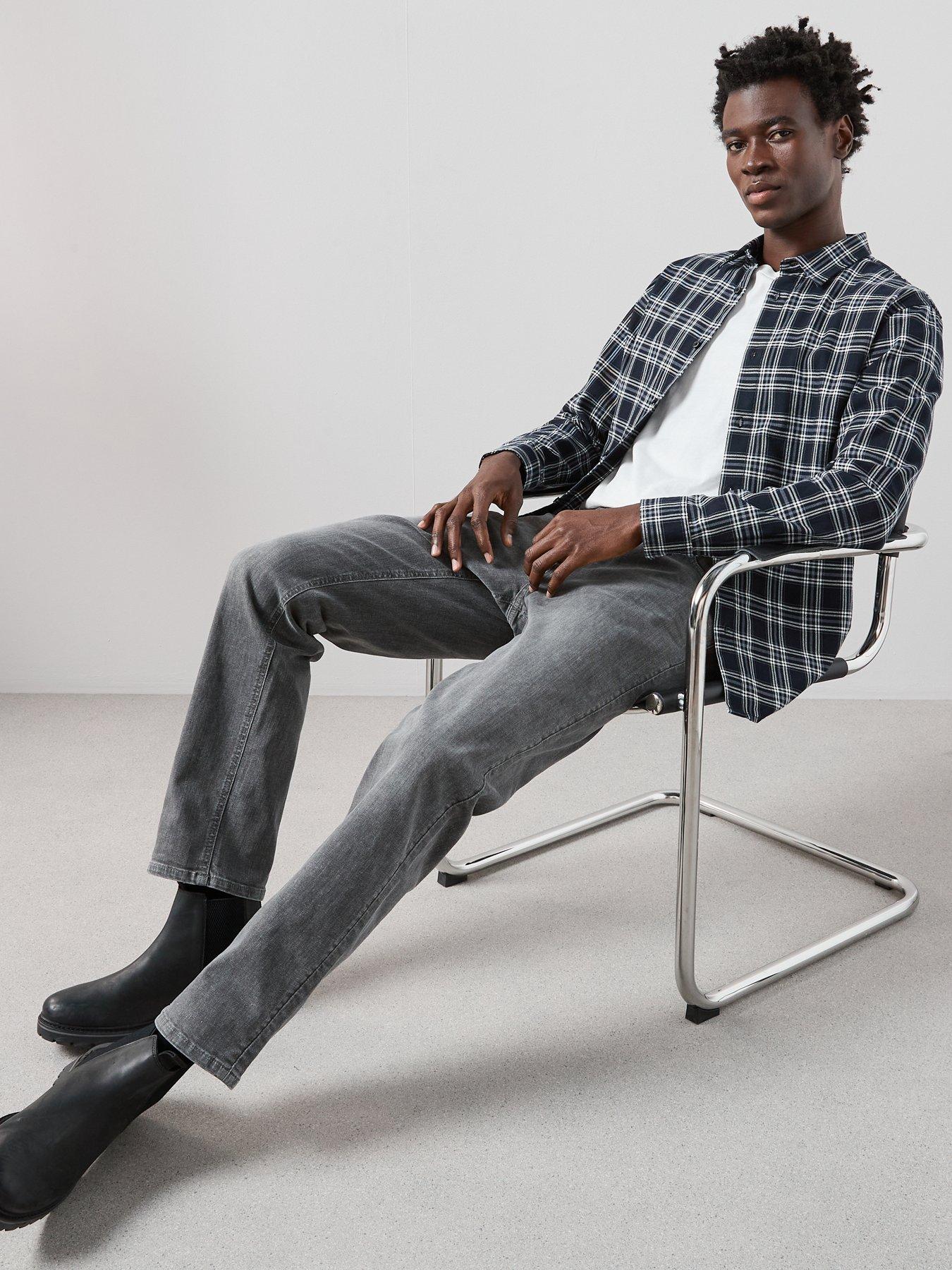 Image 4 of 7 of The Very Collection Straight Jeans With Stretch - Grey Wash