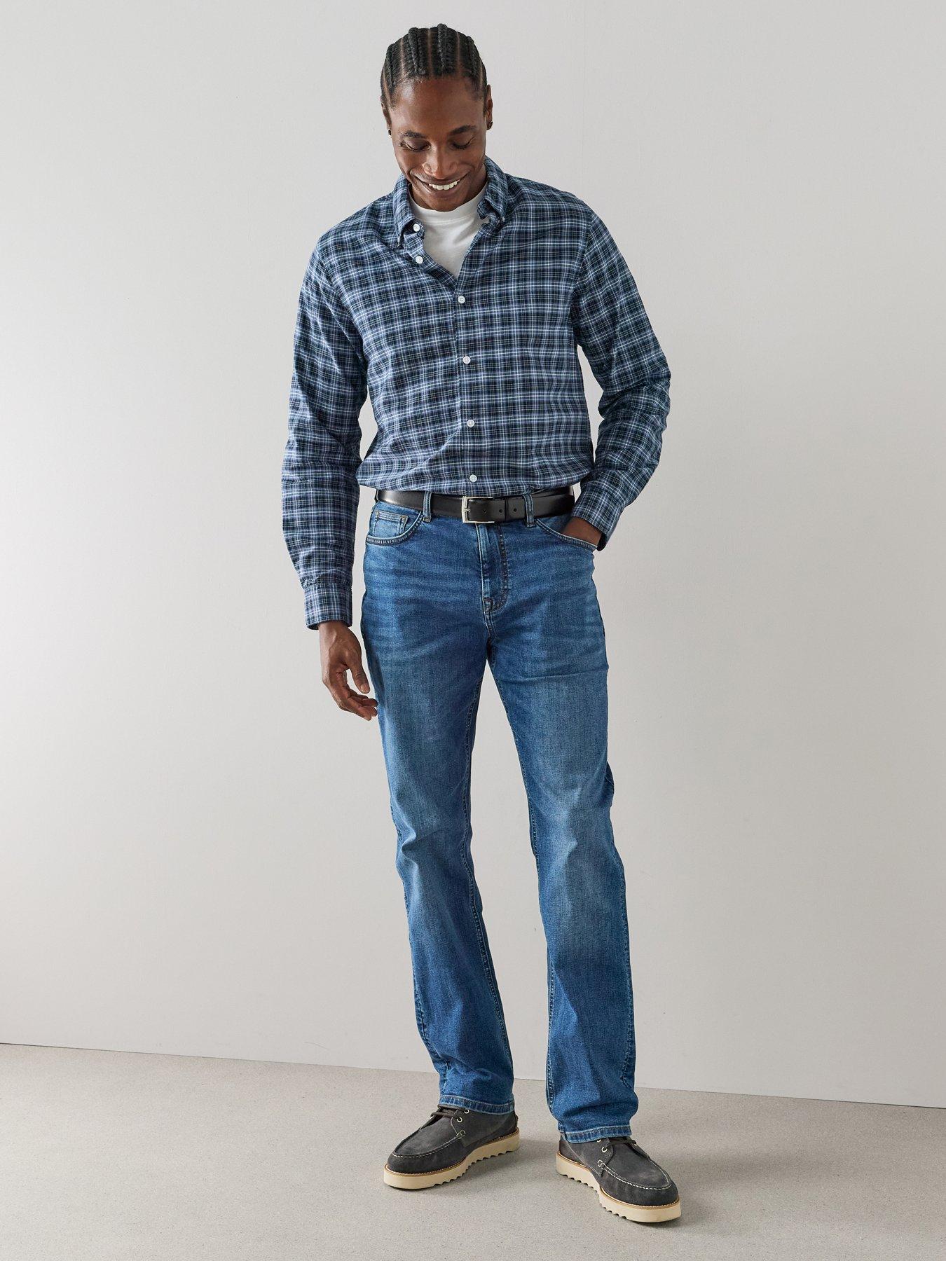 Image 3 of 6 of The Very Collection Straight Jeans With Stretch - Mid Wash Blue