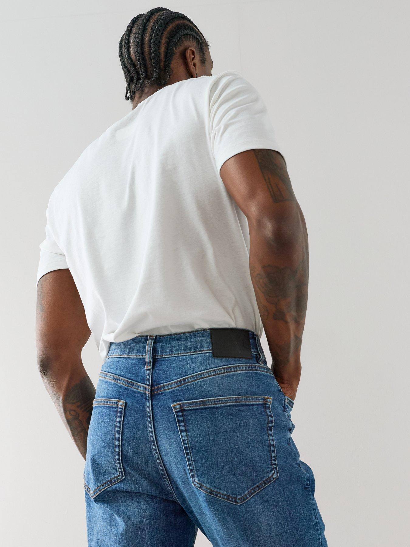 Image 4 of 6 of The Very Collection Straight Jeans With Stretch - Mid Wash Blue
