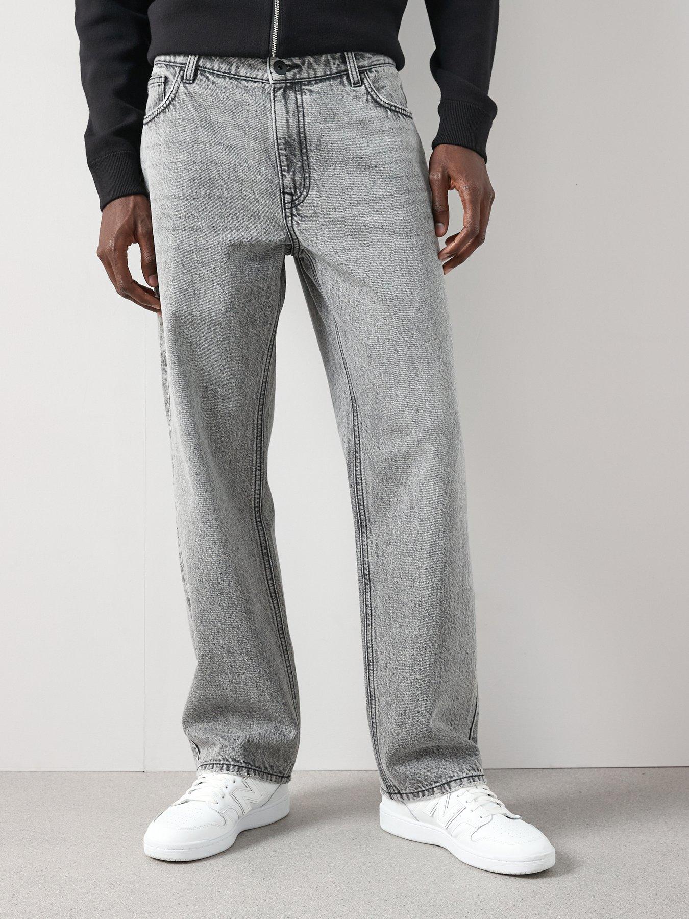 Very Man Premium 100% Cotton Loose Fit Jeans - Washed Grey