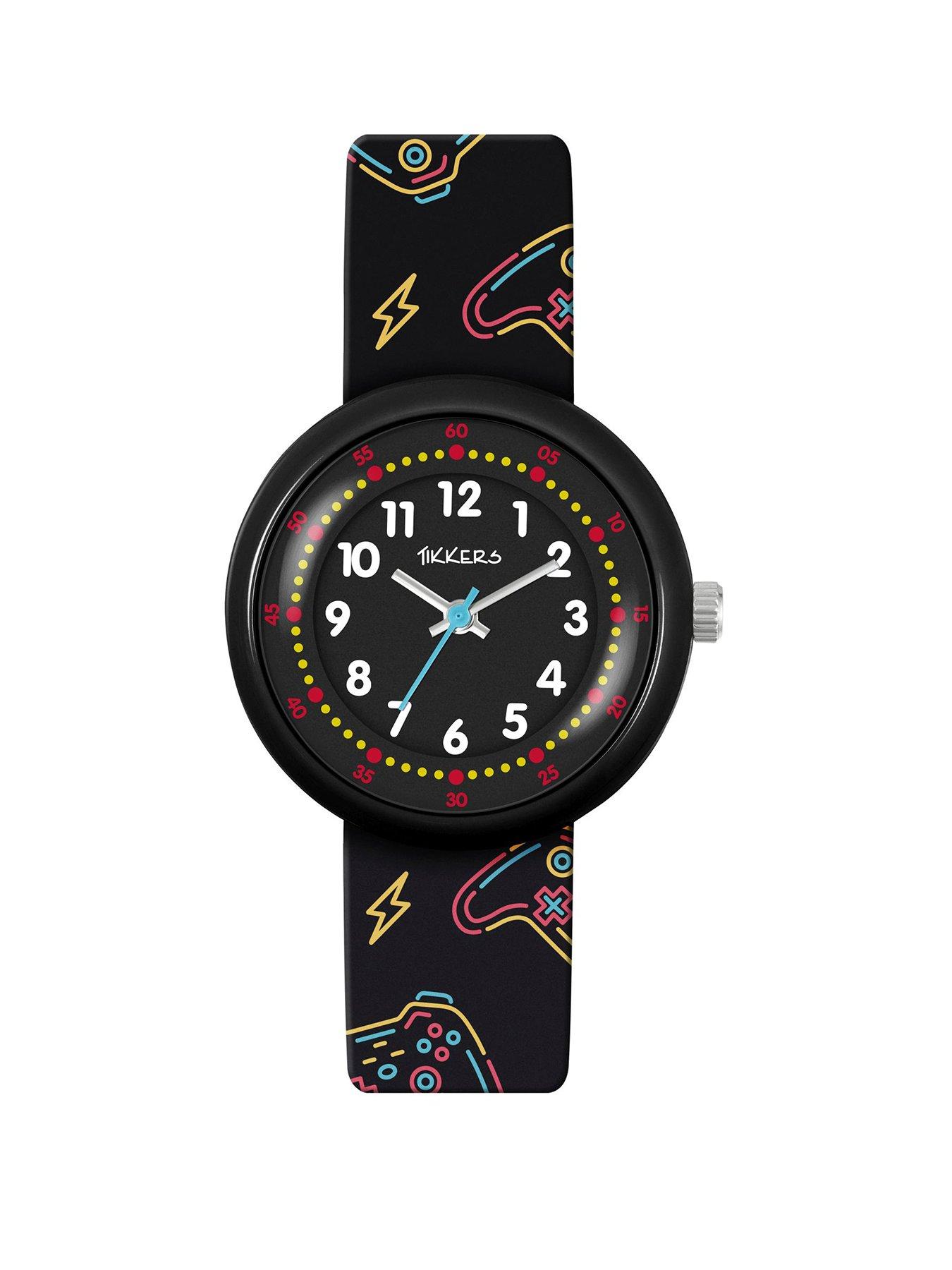 Tikkers Tikkers Black Printed Gamer Strap Watch