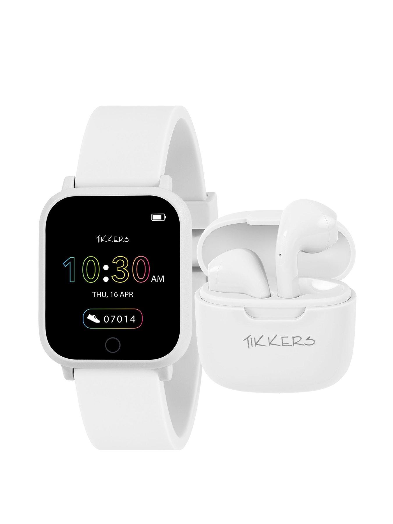 tikkers-tikkers-series-10-white-smart-watch-and-earbud-set