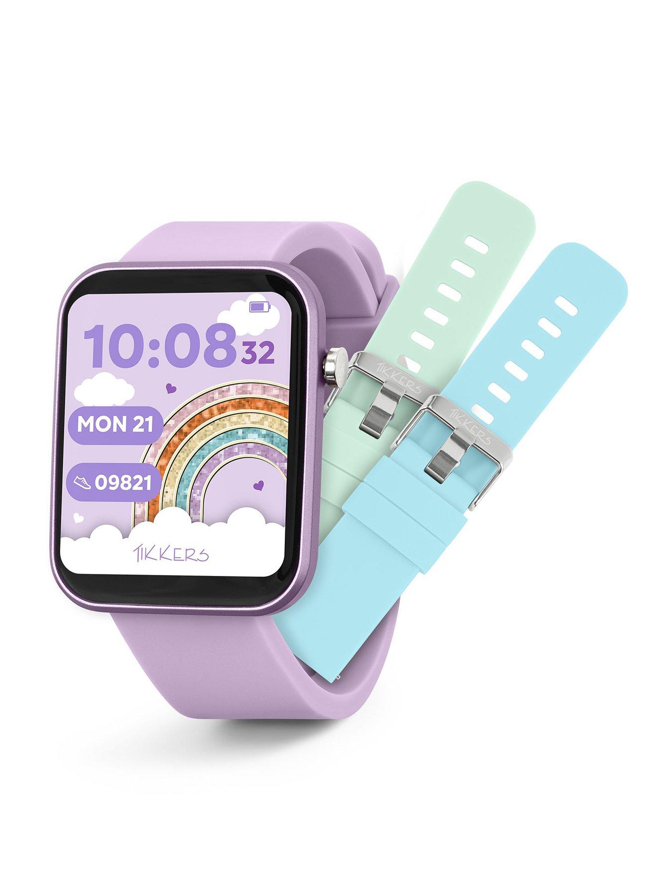 Image 1 of 6 of Tikkers Tikkers Smart Series 13 Smart Watch and Lilac Silicone Strap Set