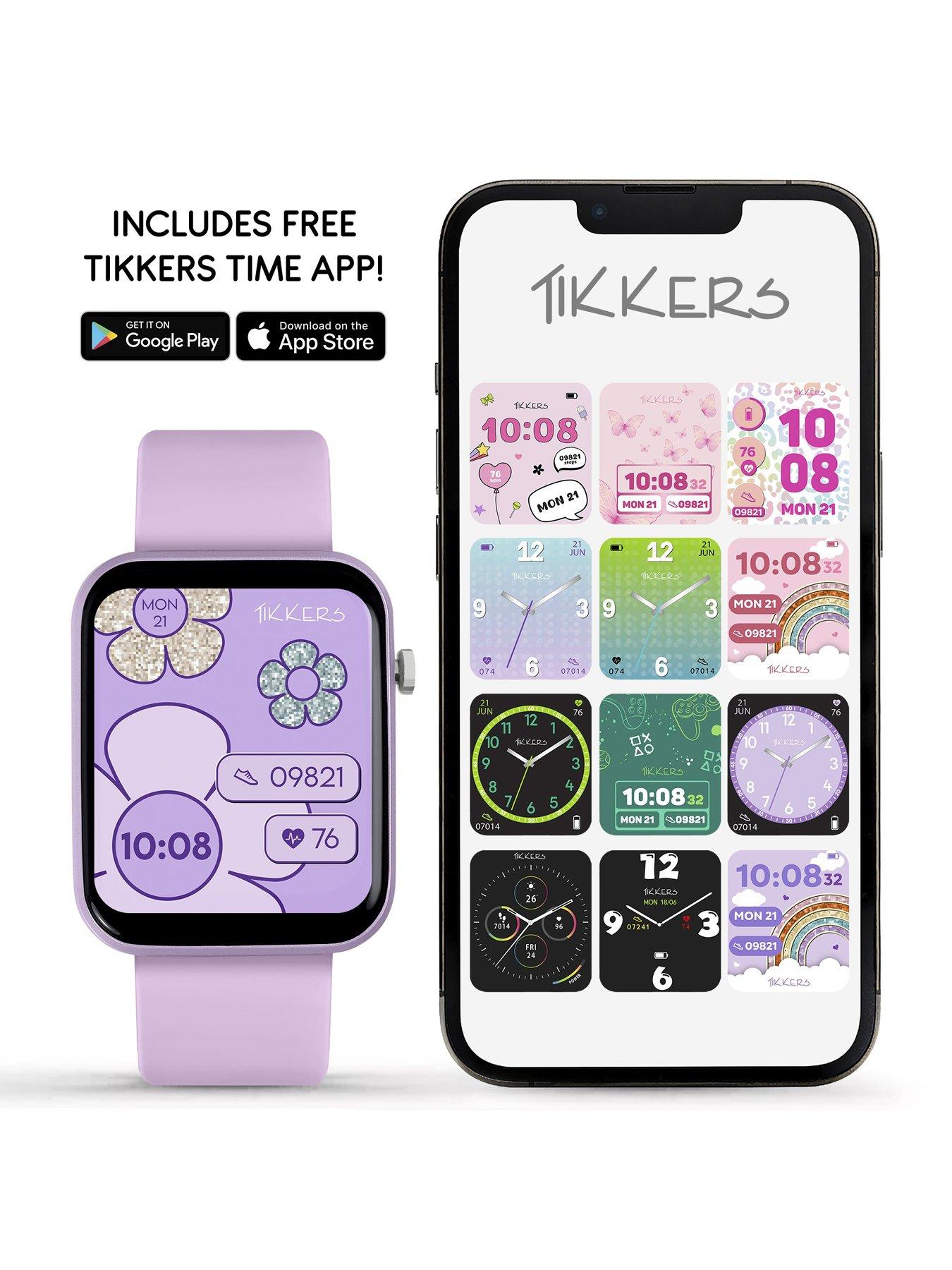 Image 3 of 6 of Tikkers Tikkers Smart Series 13 Smart Watch and Lilac Silicone Strap Set
