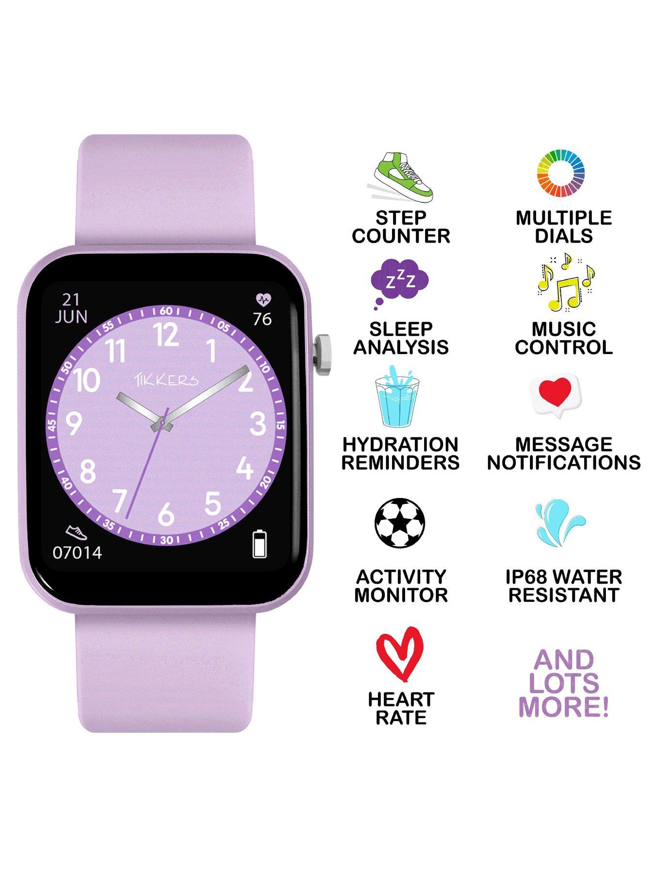 Image 4 of 6 of Tikkers Tikkers Smart Series 13 Smart Watch and Lilac Silicone Strap Set