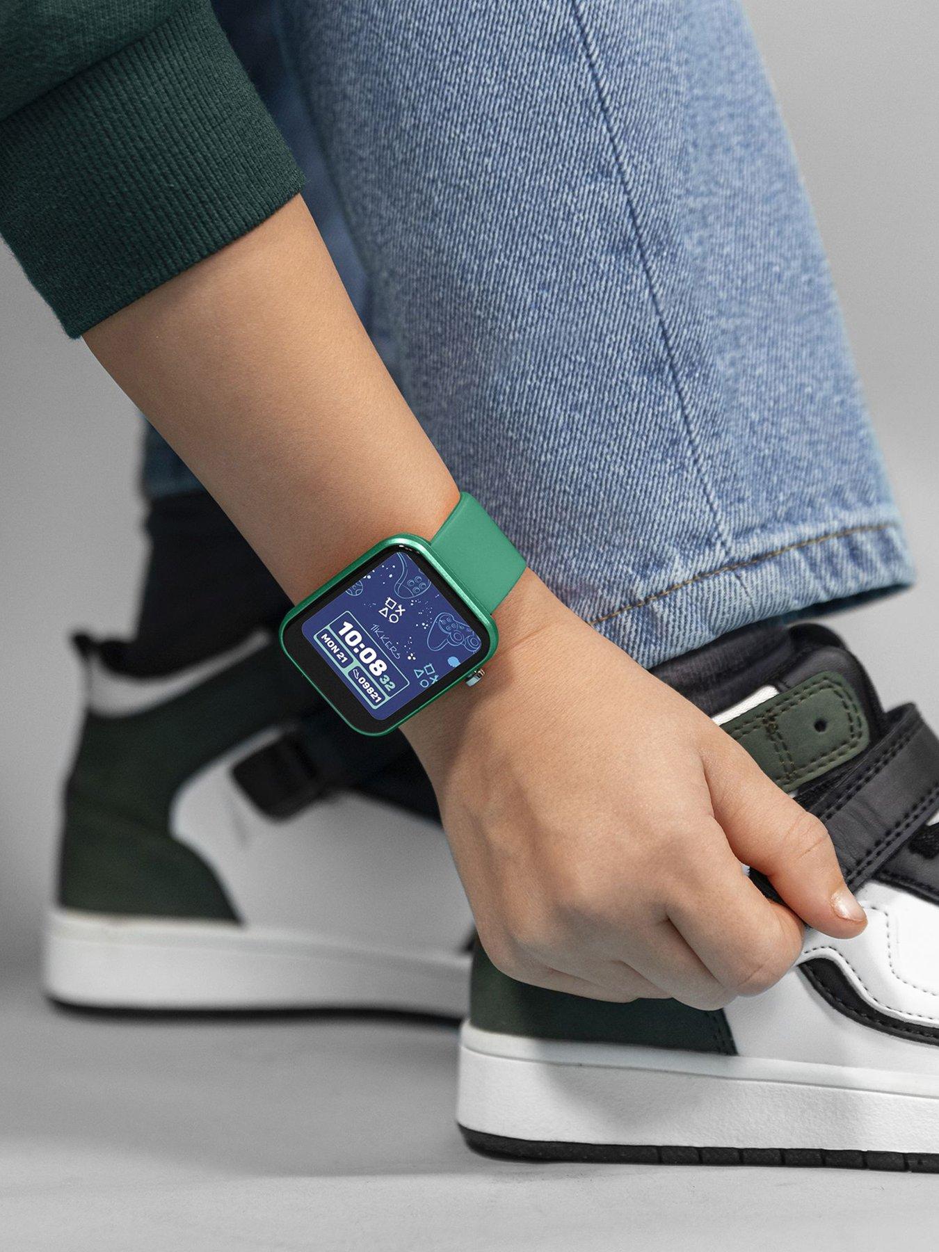 Image 3 of 6 of Tikkers Tikkers Smart Series 13 Smart Watch and Green Silicone Strap Set