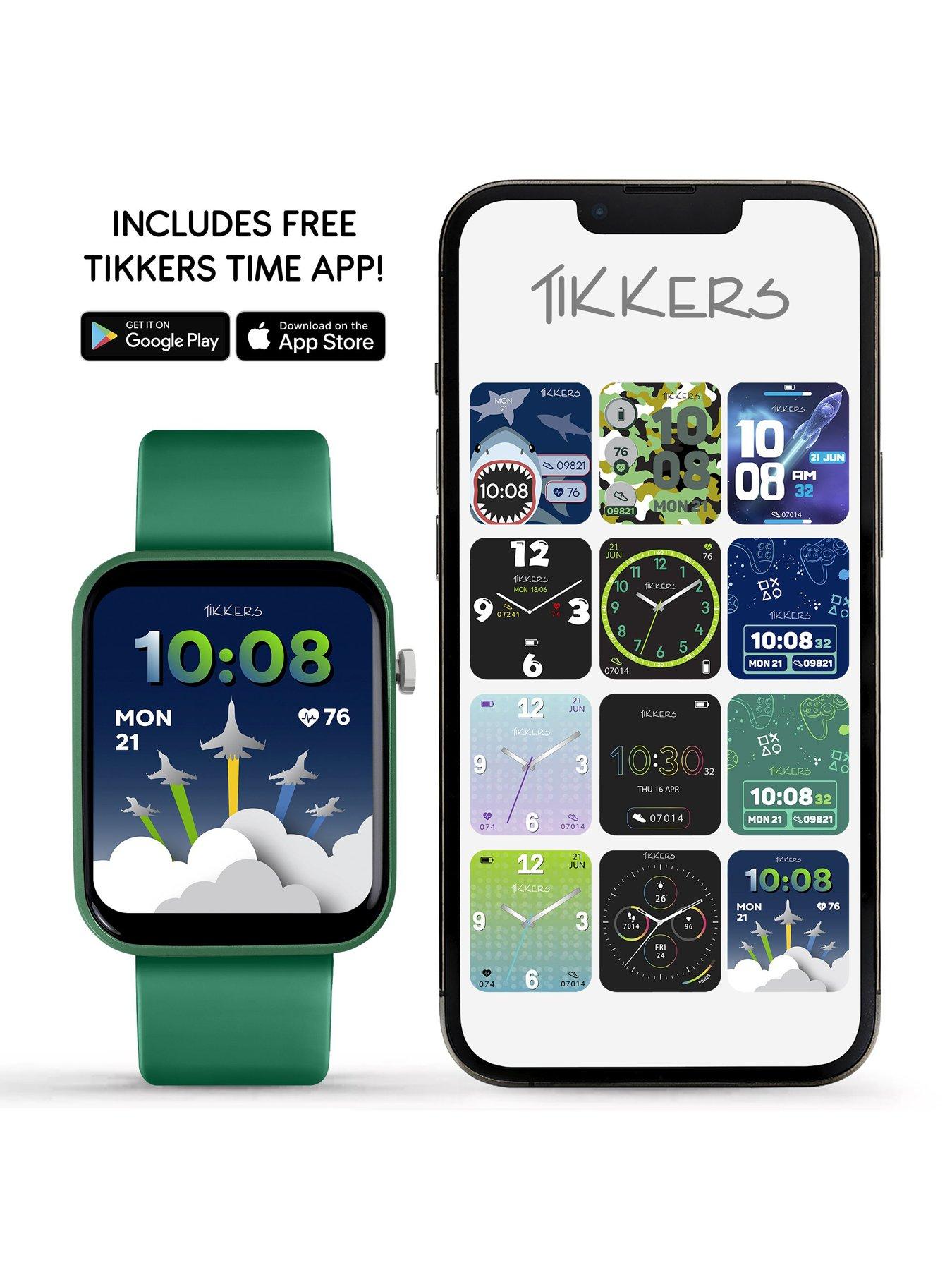 Image 4 of 6 of Tikkers Tikkers Smart Series 13 Smart Watch and Green Silicone Strap Set