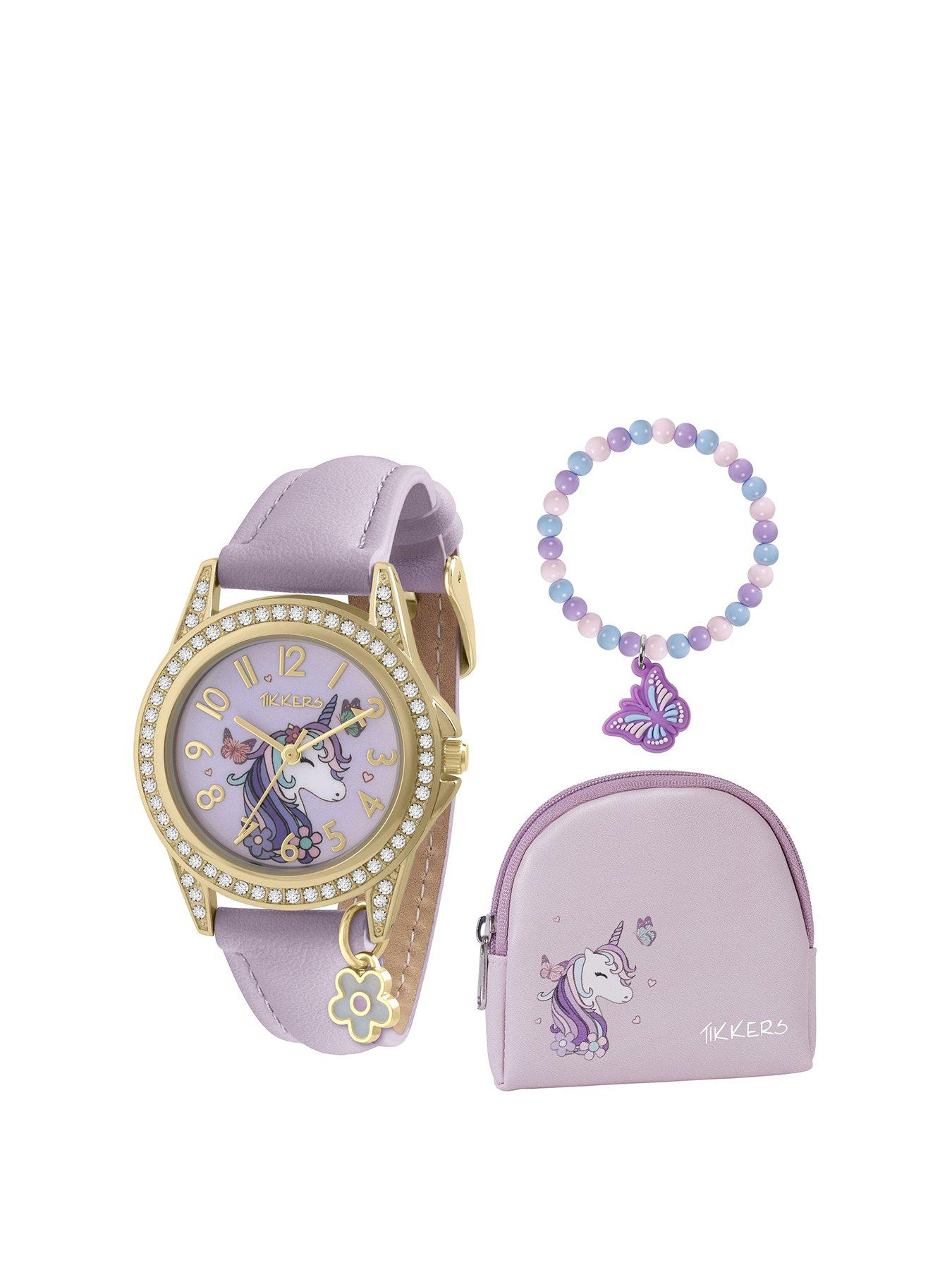 undefined Tikkers Girls Purple Unicorn Watch, Bracelet and Purse Gift Set