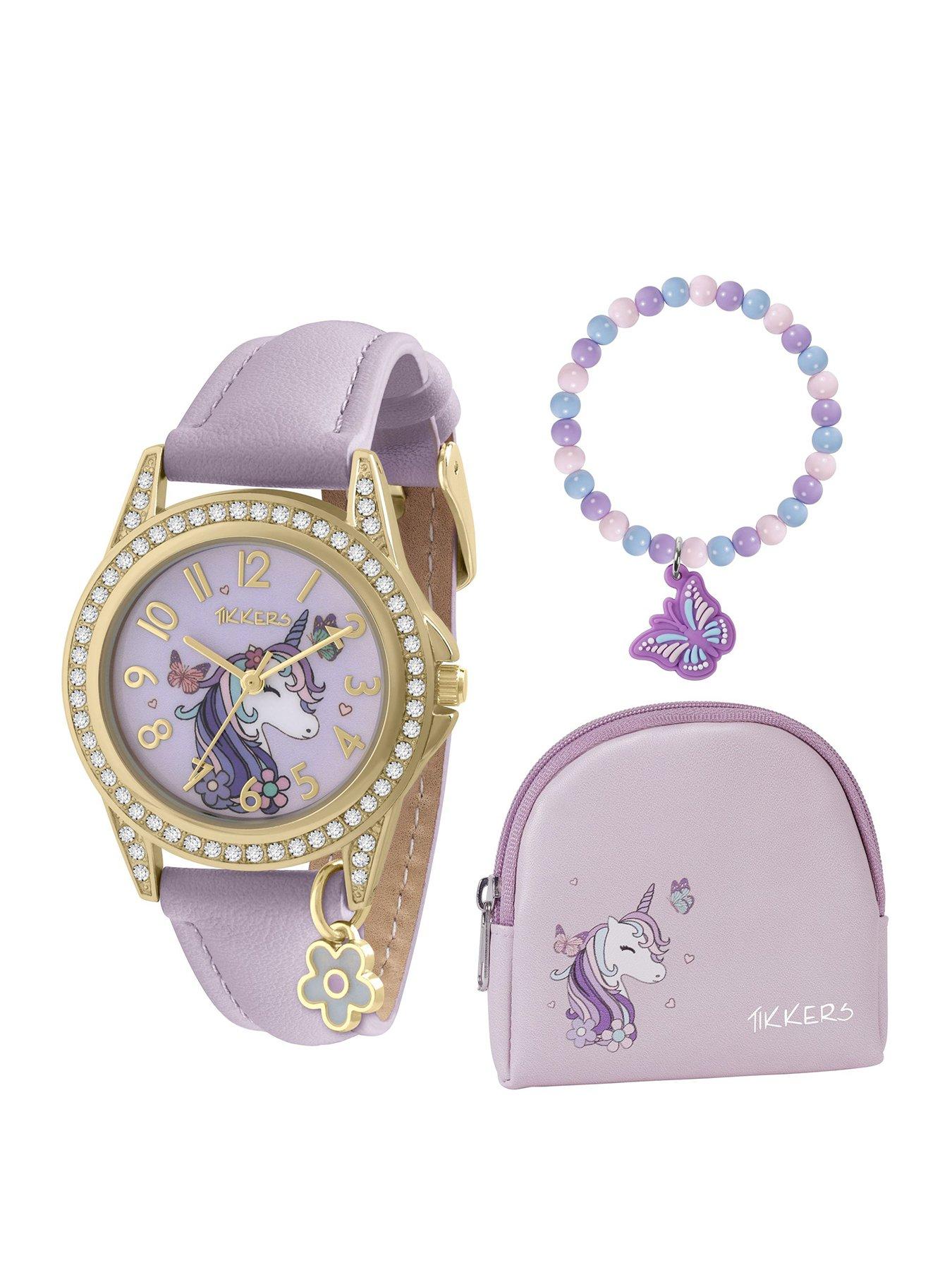 Image 2 of 7 of Tikkers Tikkers Girls Purple Unicorn Watch, Bracelet and Purse Gift Set