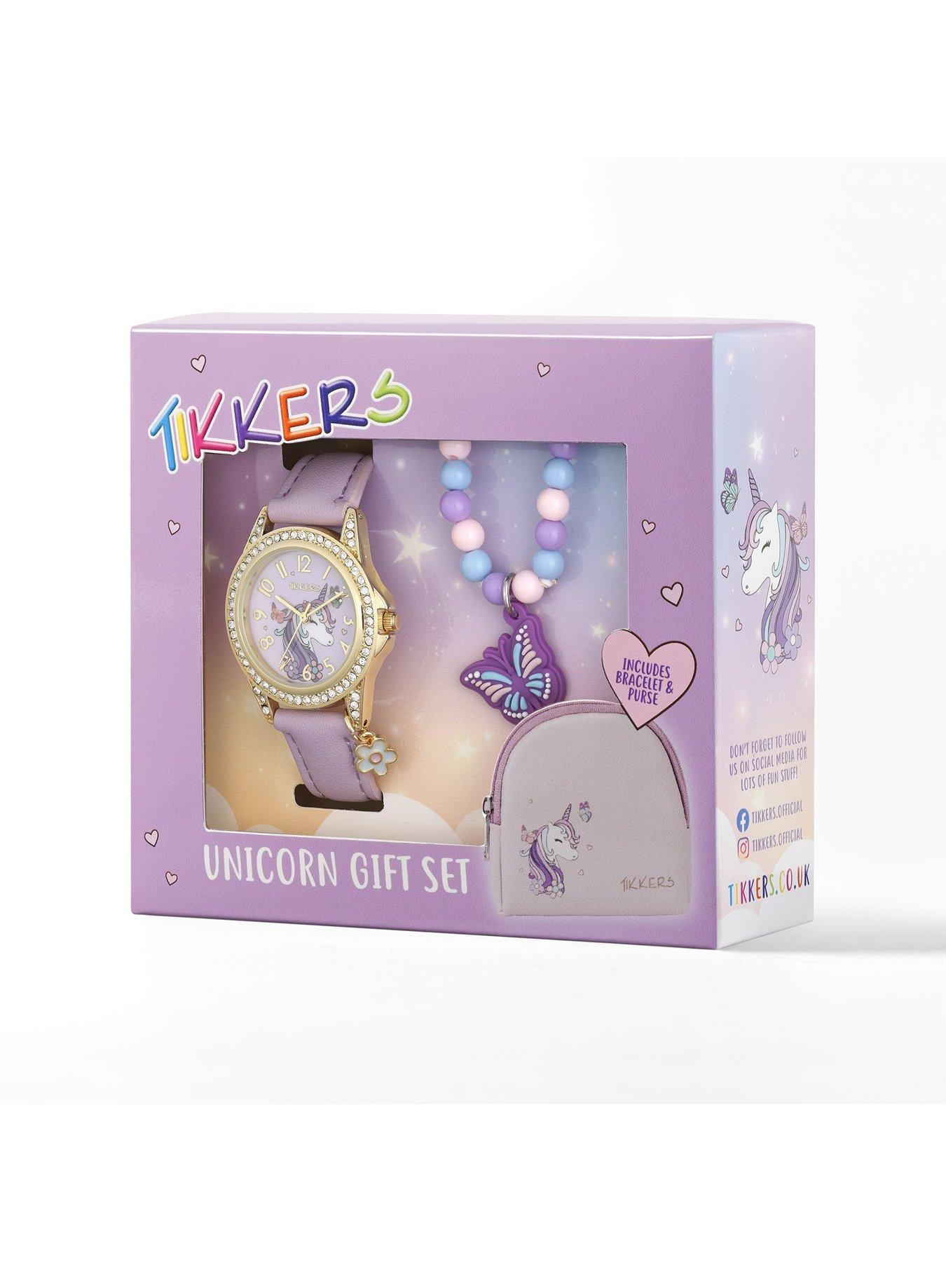 Image 7 of 7 of Tikkers Tikkers Girls Purple Unicorn Watch, Bracelet and Purse Gift Set