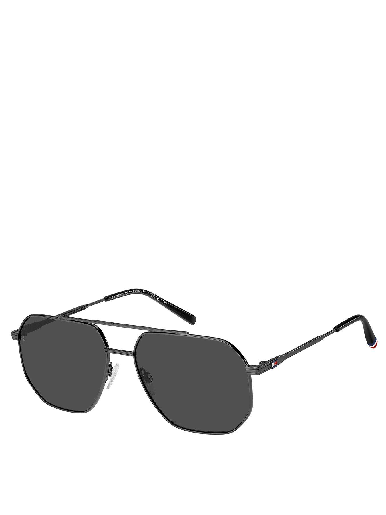 undefined Tommy Hilfiger Grey Metal Rectangular Sunglasses