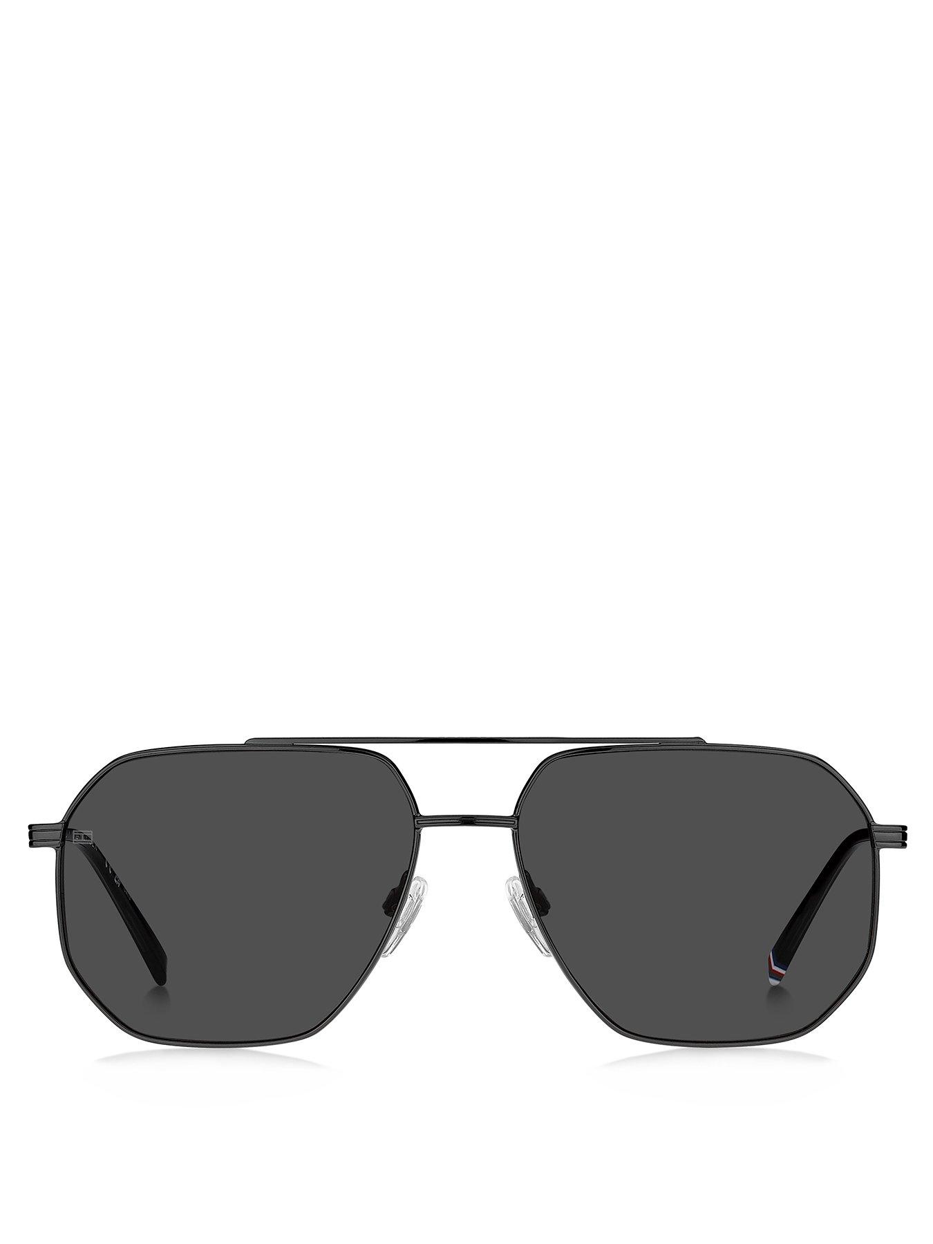 tommy-hilfiger-tommy-hilfiger-grey-metal-rectangular-sunglassesoutfit