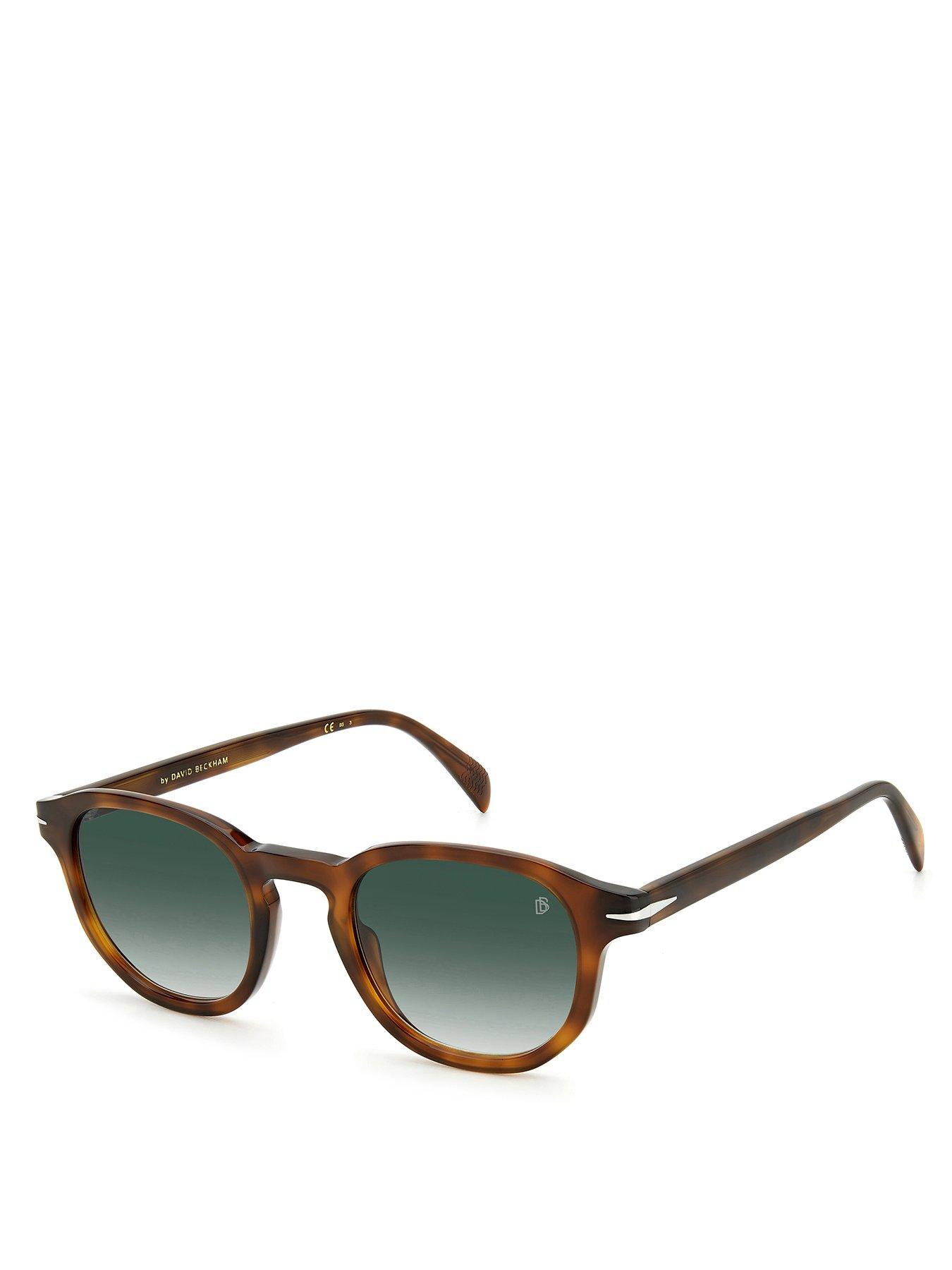 Eyewear by David Beckham Green Shaded Round Sunglasses