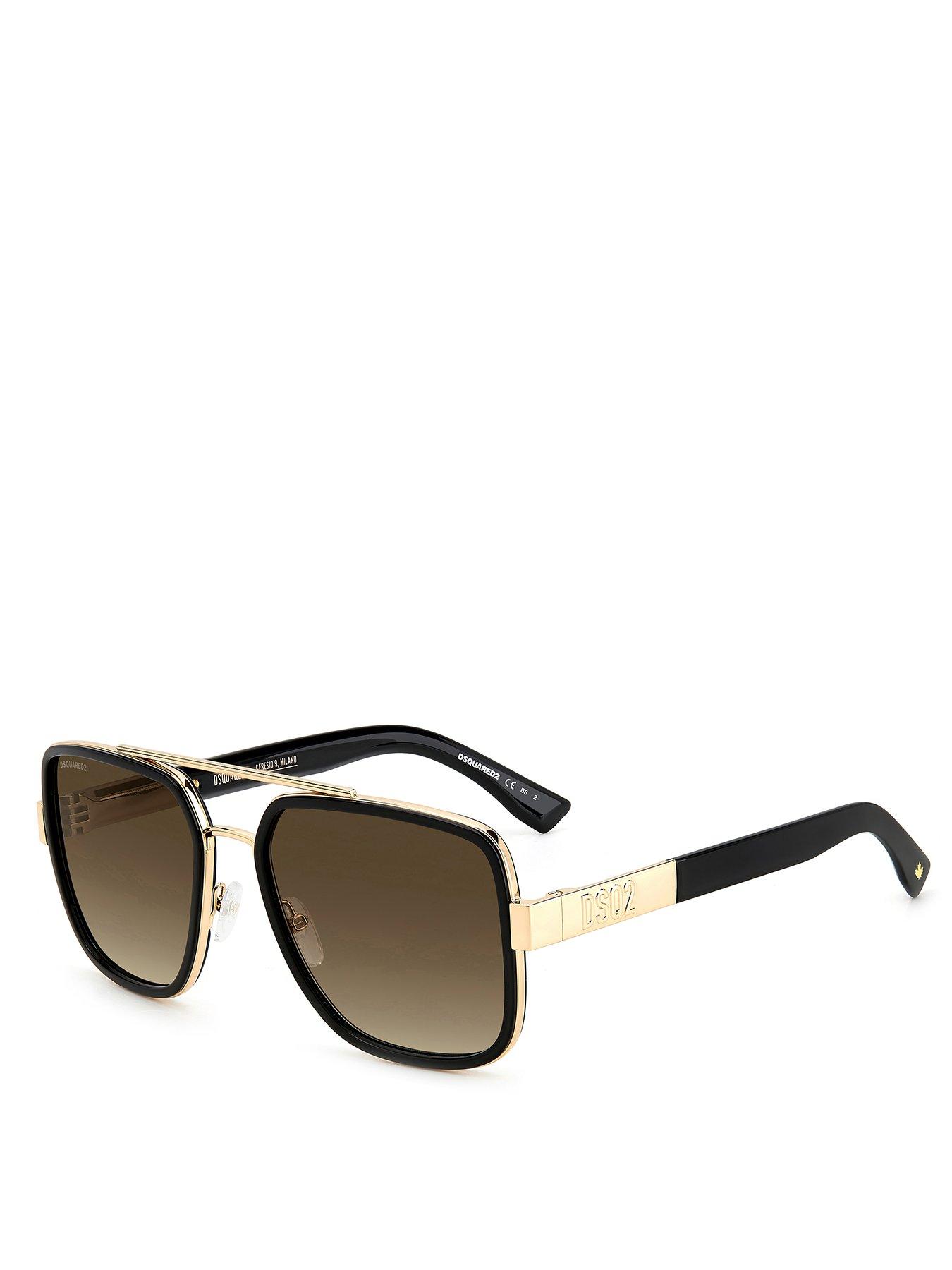 Image 1 of 4 of DSQUARED2 Dsquared2 Brown Sqaure Double Bridge Sunglasses