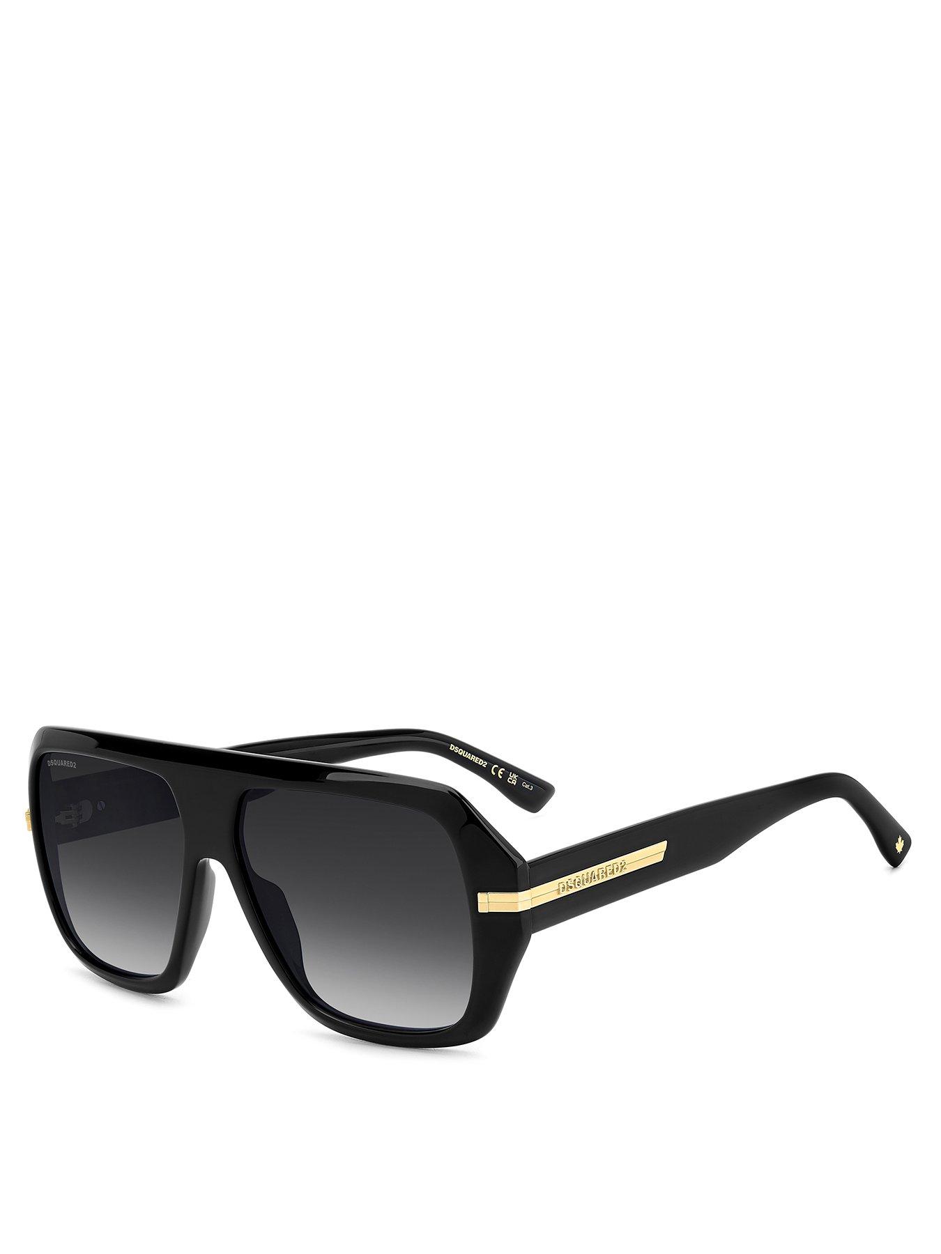 undefined Dsquared2 Dark Grey Sf Rectangular Flat Top Sunglasses