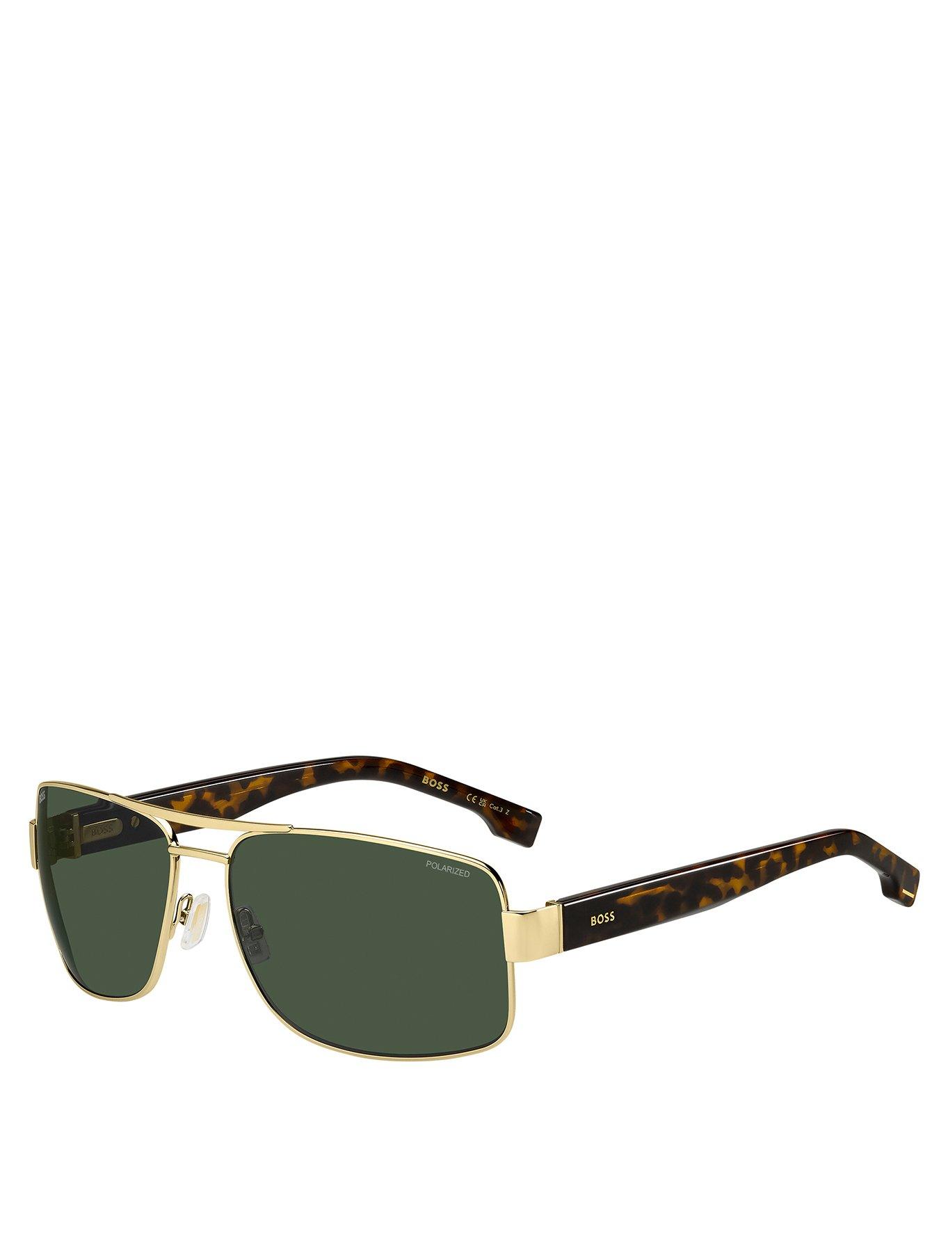 Image of BOSS Hugo Boss Gold Metal Navigator Sunglasses