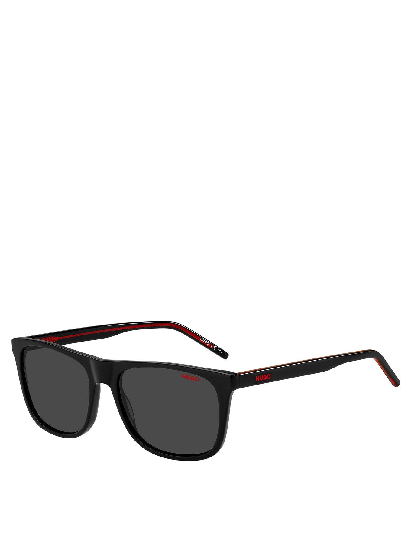 undefined Hugo Acetate Rectangular Logo Sunglasses