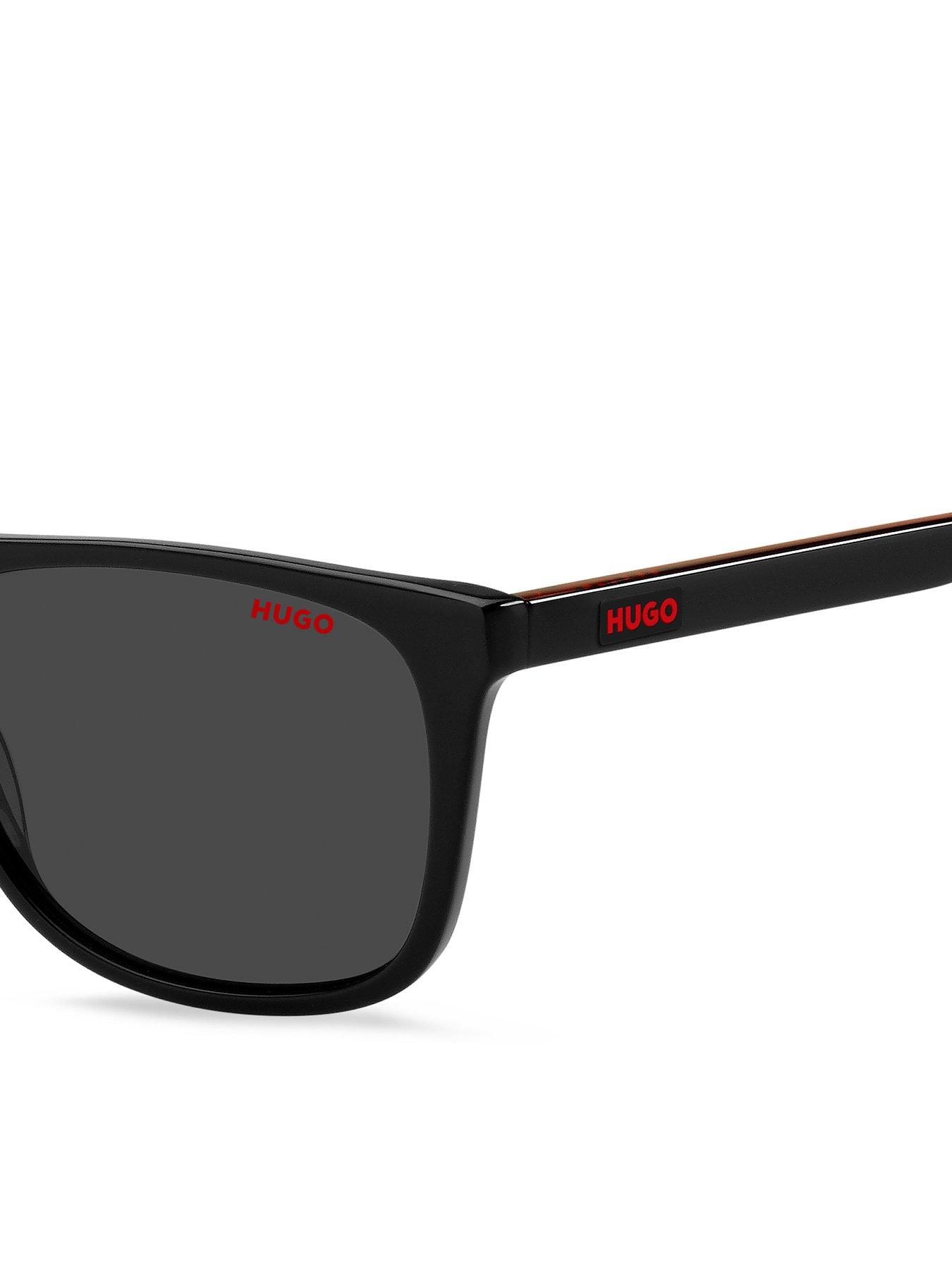 Image 4 of 4 of HUGO Hugo Acetate Rectangular Logo Sunglasses