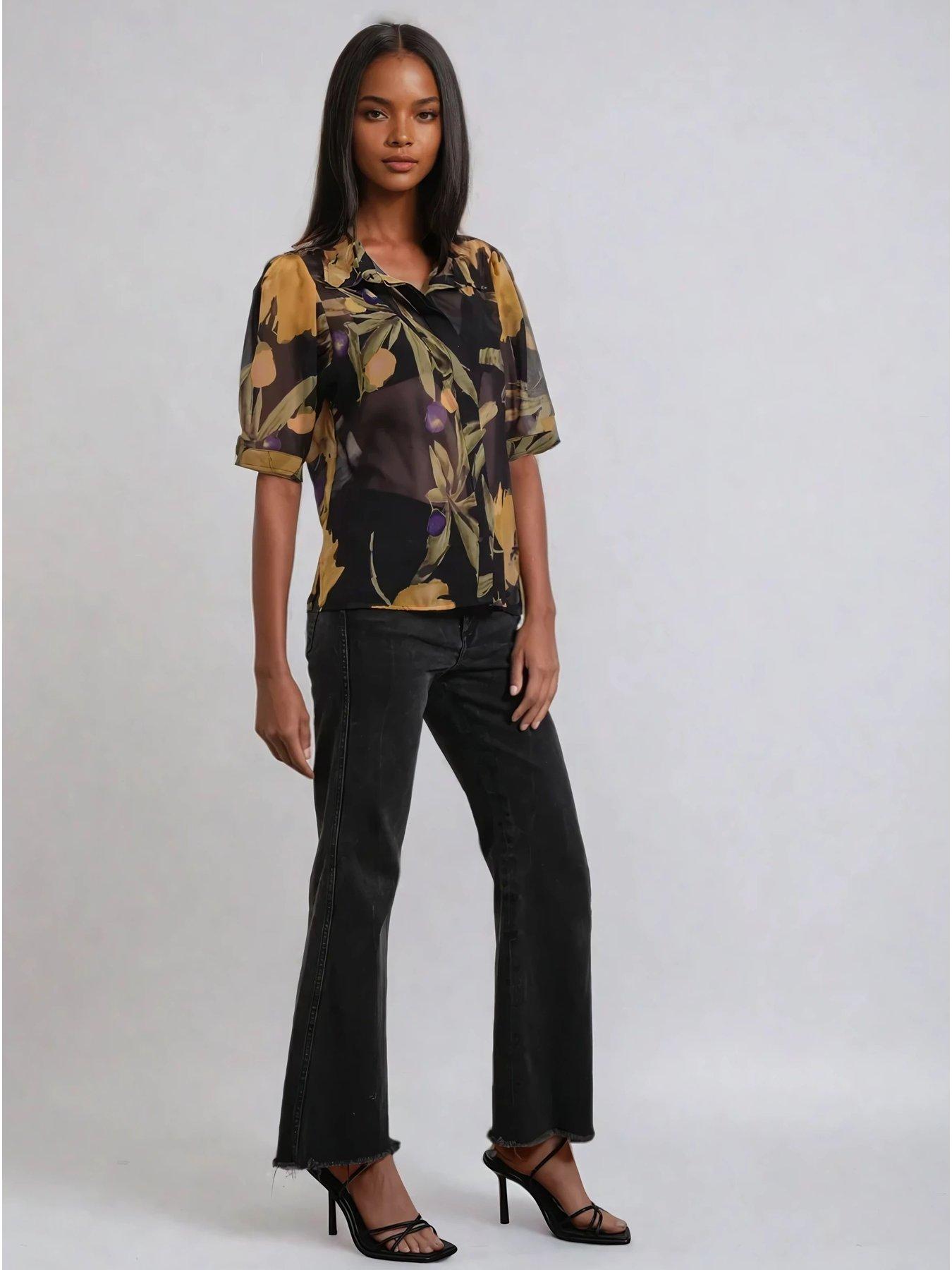 Image 3 of 6 of Religion Indium Shirt Blouse With Puff Shoulder - Yellow