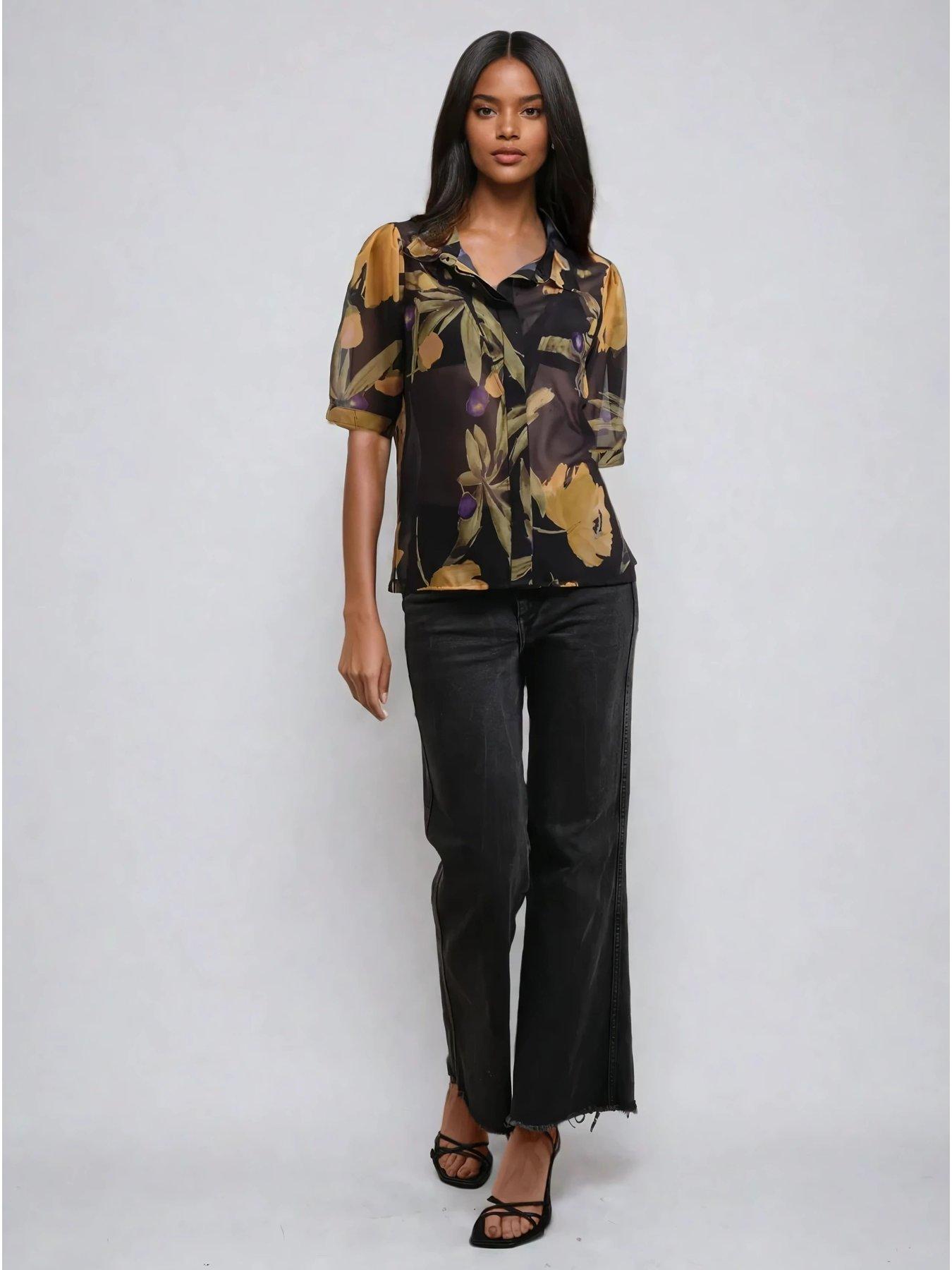 Image 4 of 6 of Religion Indium Shirt Blouse With Puff Shoulder - Yellow