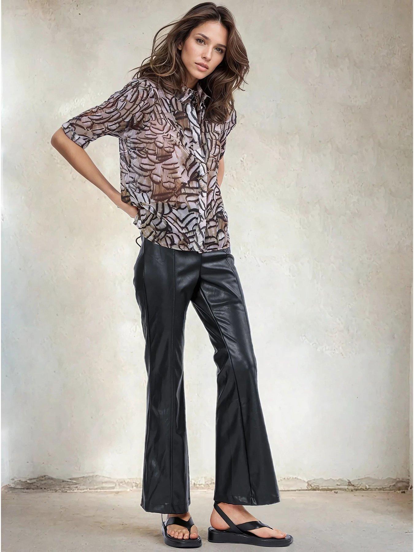 Image 1 of 6 of Religion Indium Shirt Blouse With Puff Shoulder - Multi