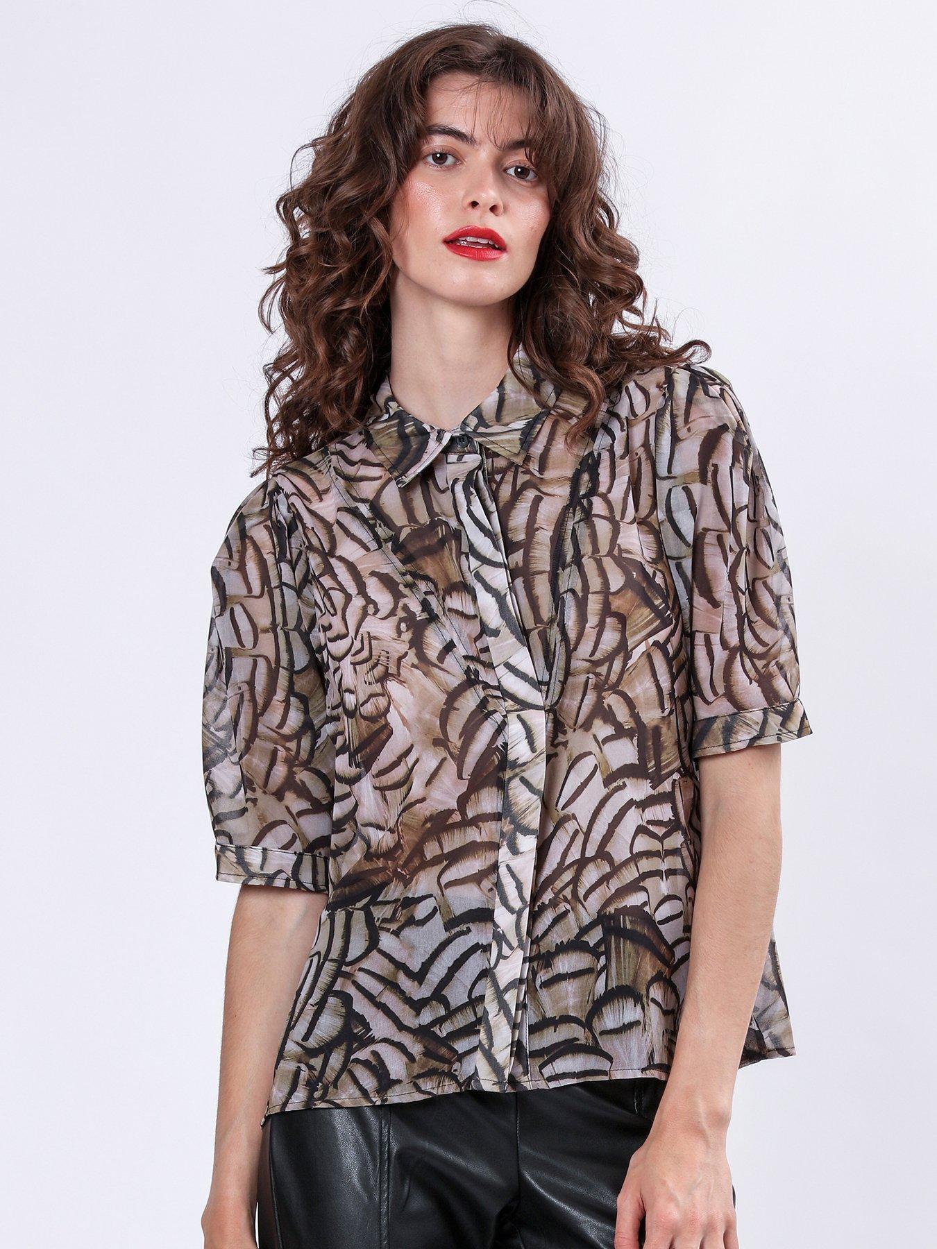 Image 4 of 6 of Religion Indium Shirt Blouse With Puff Shoulder - Multi