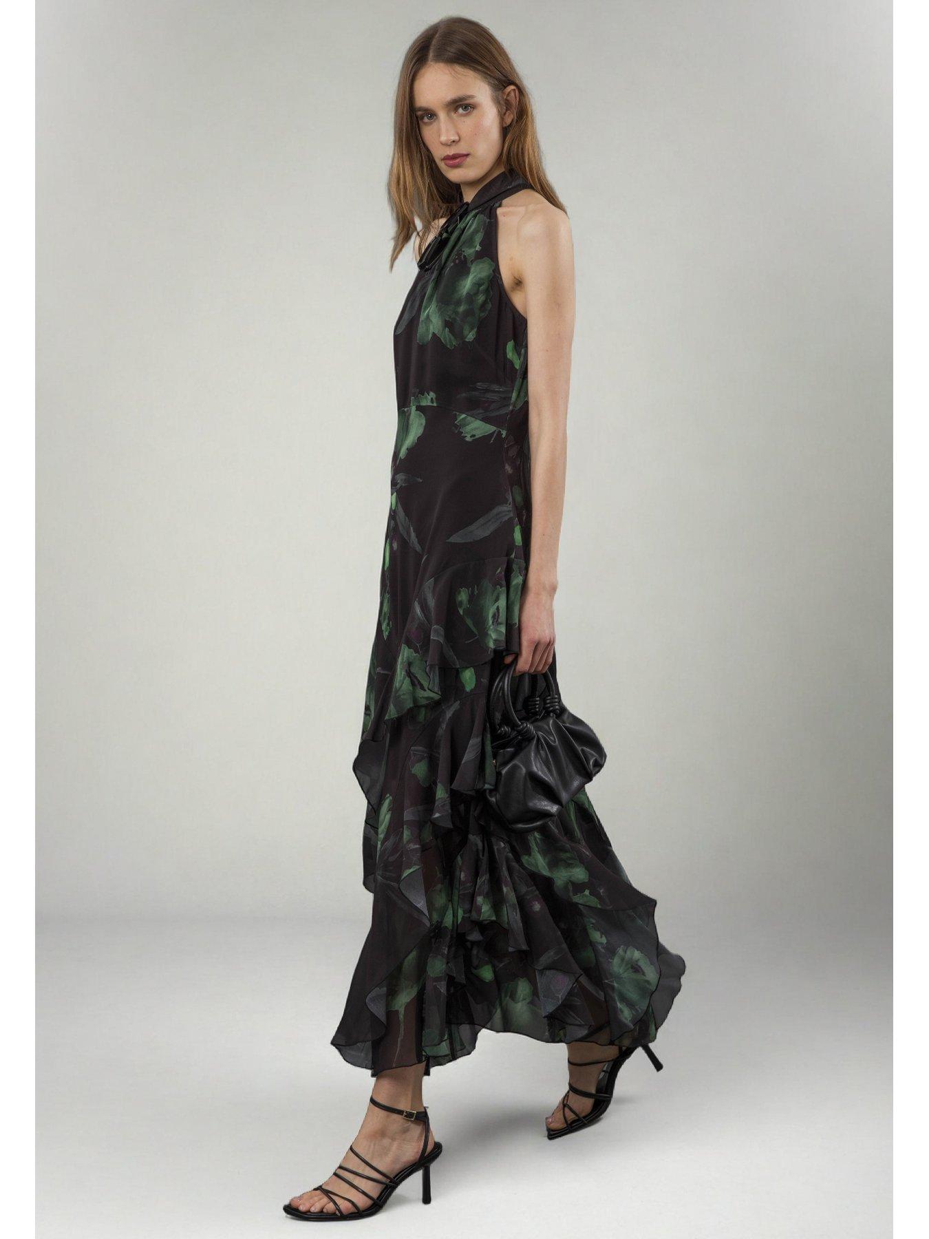 Image 4 of 6 of Religion Taylor Maxi Dress With Full Frill Skirt - Green