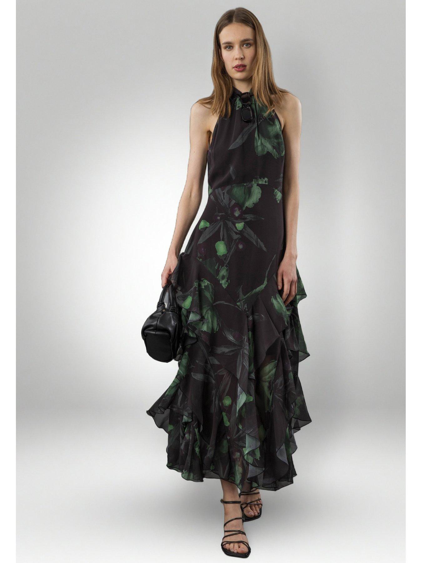 Image 5 of 6 of Religion Taylor Maxi Dress With Full Frill Skirt - Green