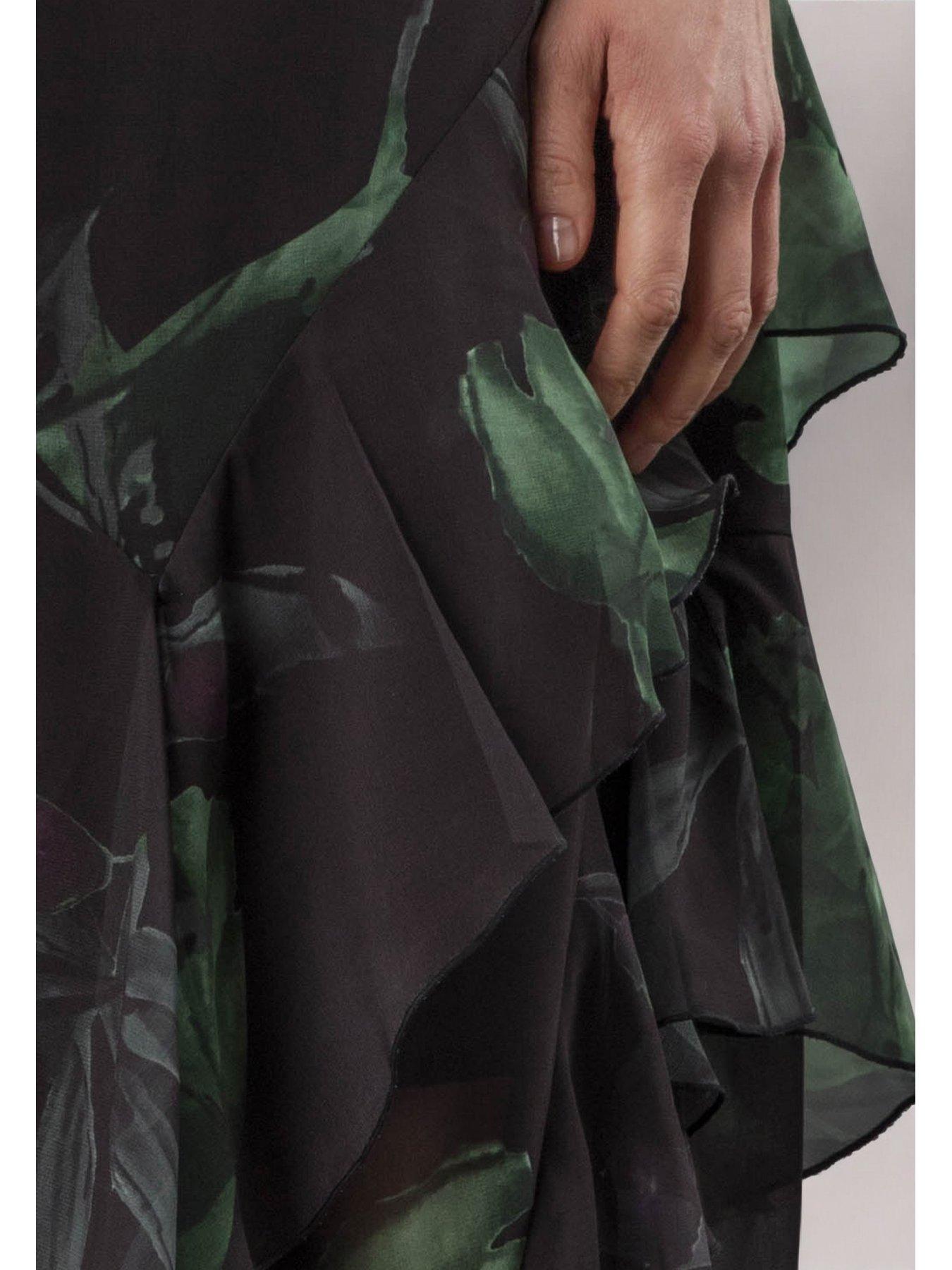 Image 6 of 6 of Religion Taylor Maxi Dress With Full Frill Skirt - Green