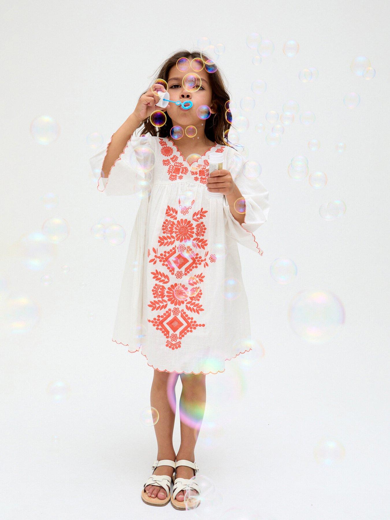 undefined Girls Arrabella Mini Dress - Cream