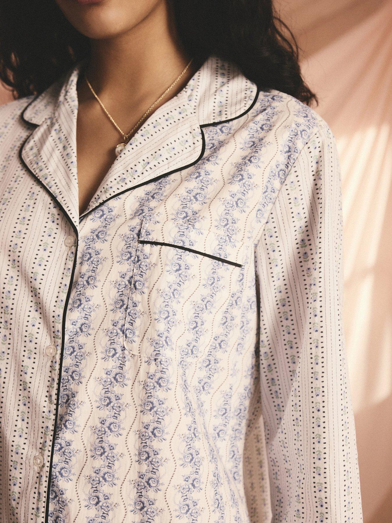 Image 3 of 4 of Cath Kidston Print Mix Nightshirt Pyjamas - Blue