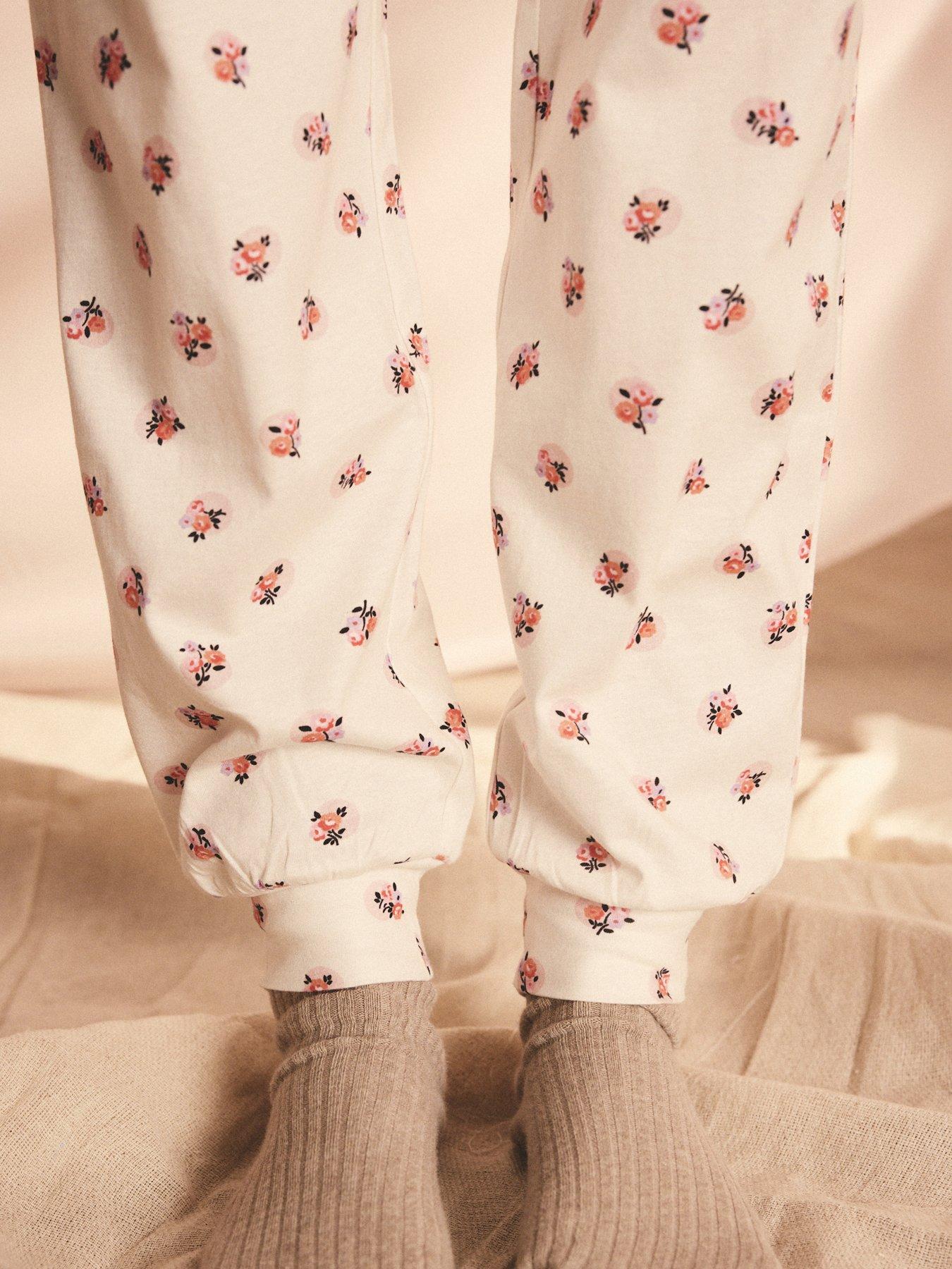 Image 3 of 4 of Cath Kidston Rose Print Pyjamas Set - Cream