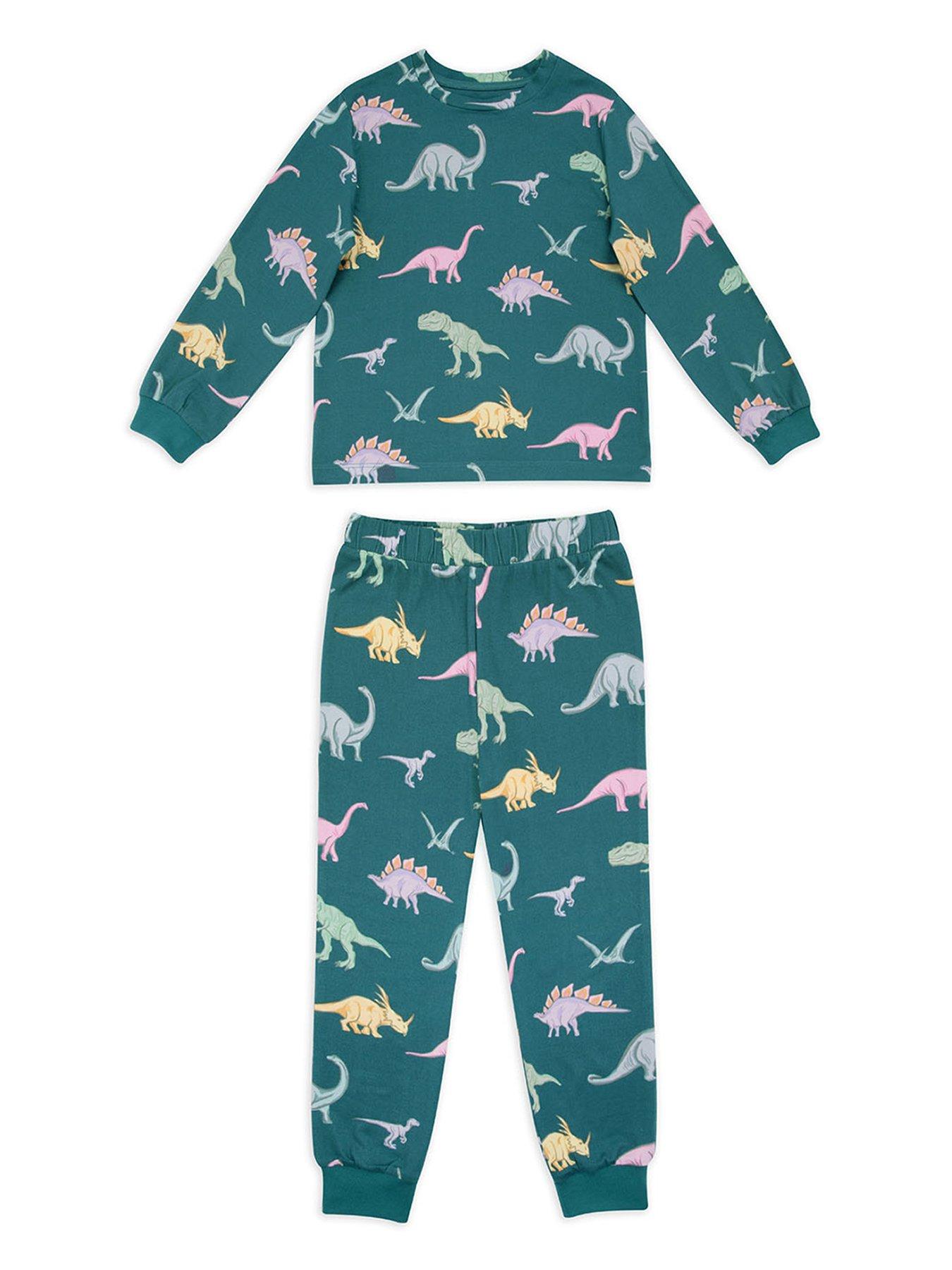 chelsea-peers-kids-unisex-dino-long-sleeve-pyjamas-teal