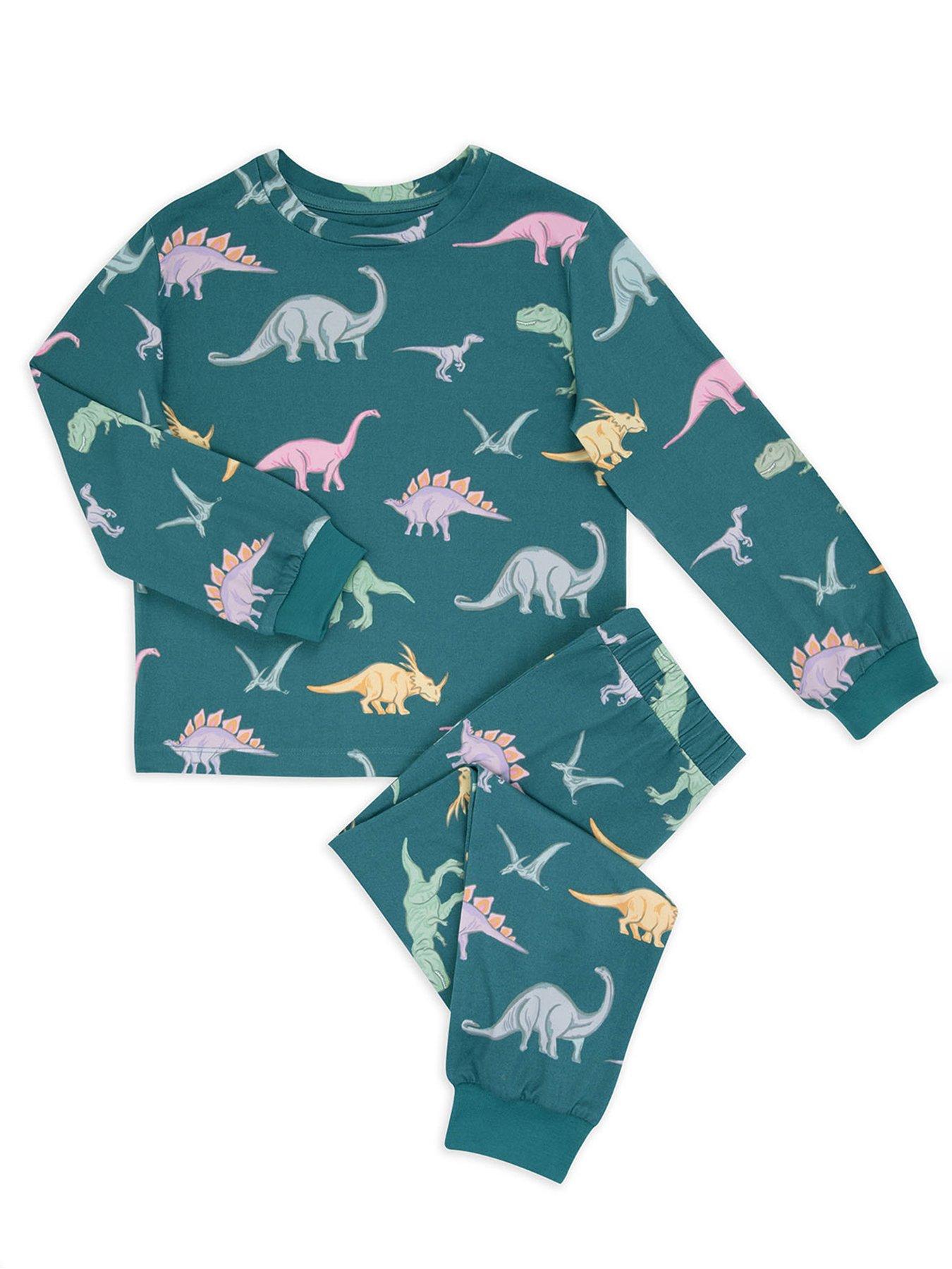chelsea-peers-dinosaur-print-long-pyjama-set-dark-tealoutfit