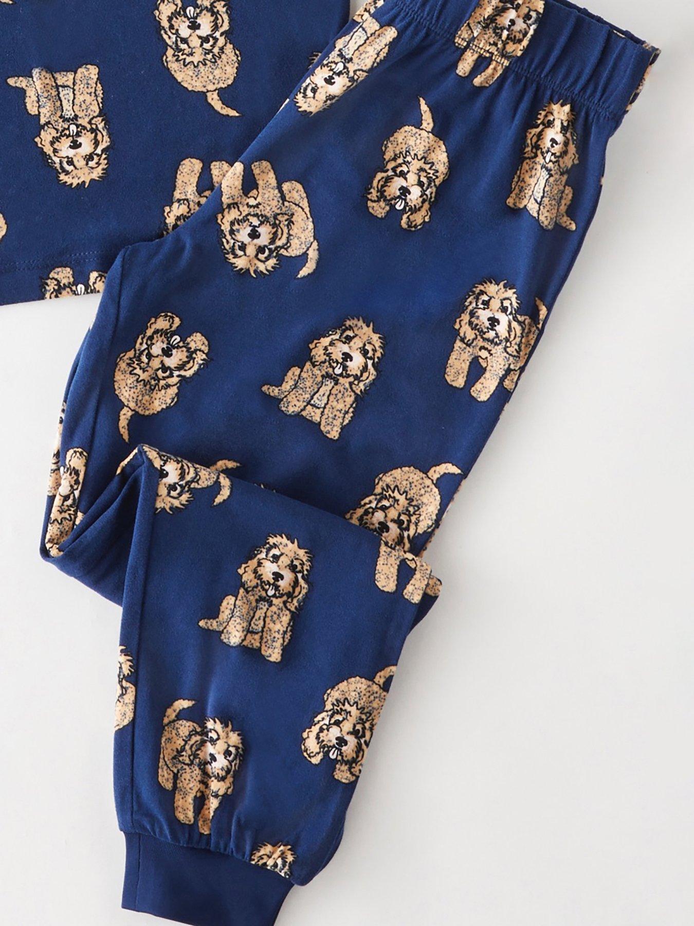 Image 3 of 3 of CHELSEA PEERS Kids Unisex Cockapoo Print Long Pyjama Set - Navy