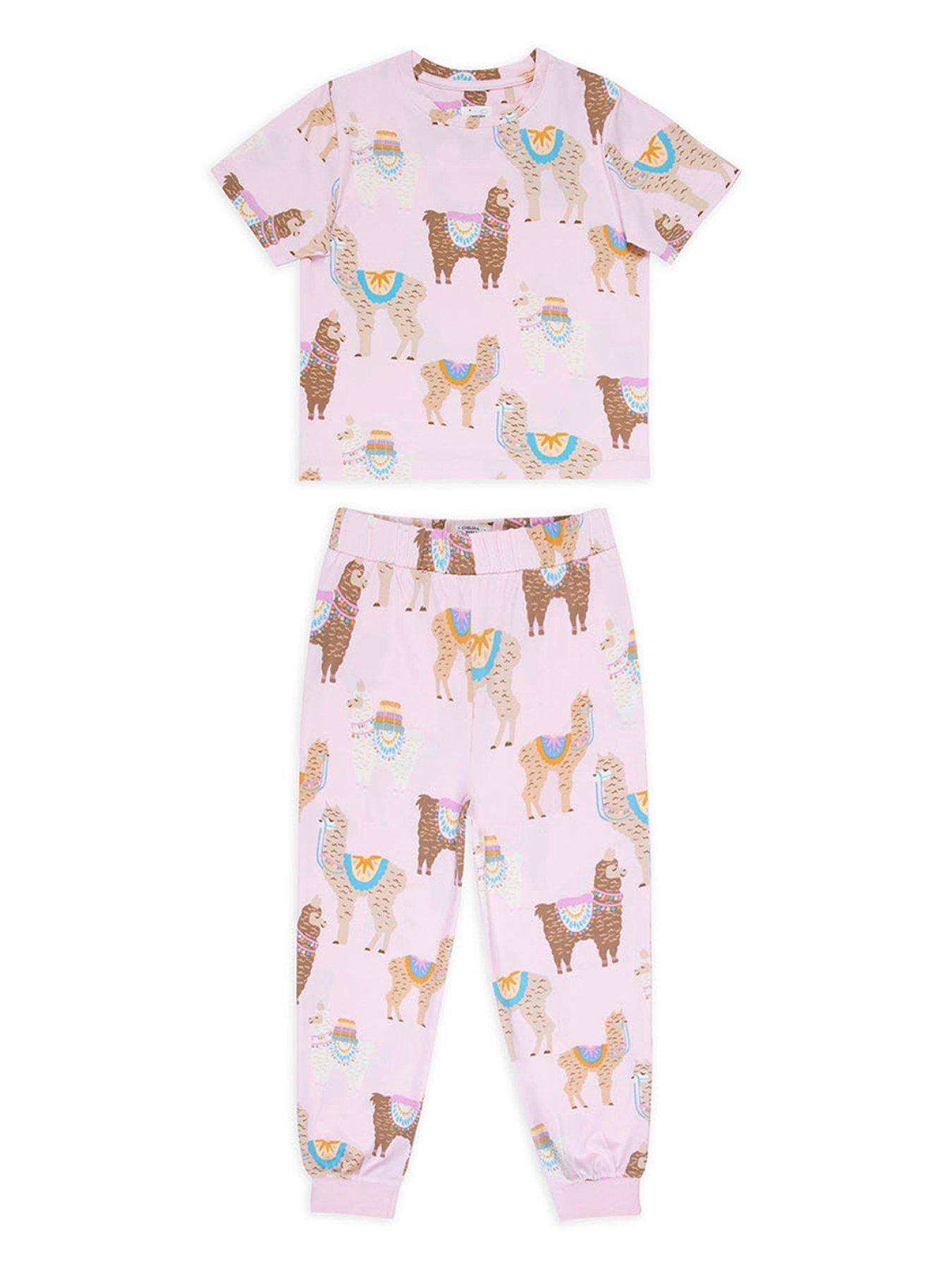 Image 1 of 3 of CHELSEA PEERS Kids Print Long Pyjama Set
