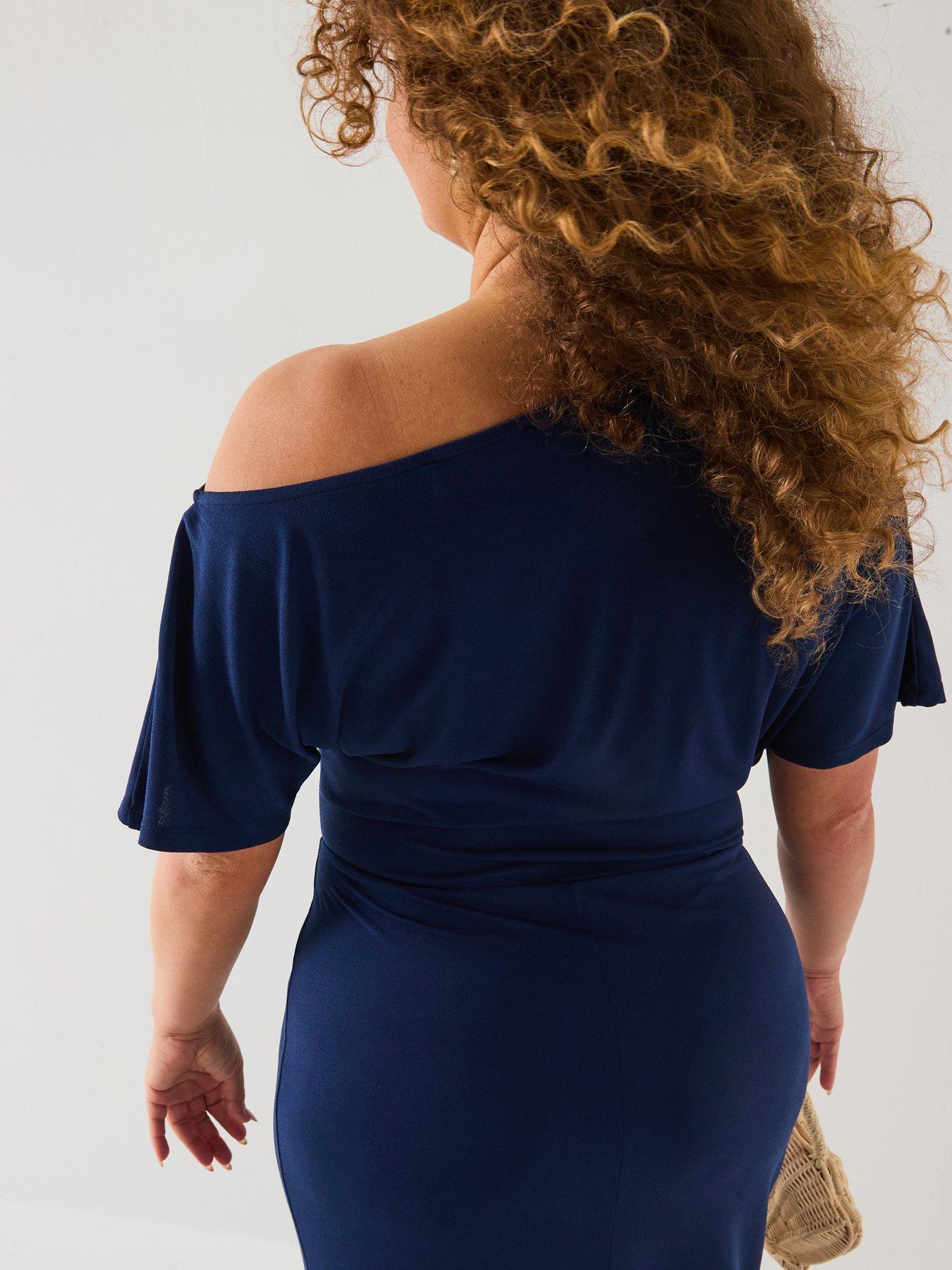 v-by-very-curve-off-the-shoulder-stretch-dress-navydetail