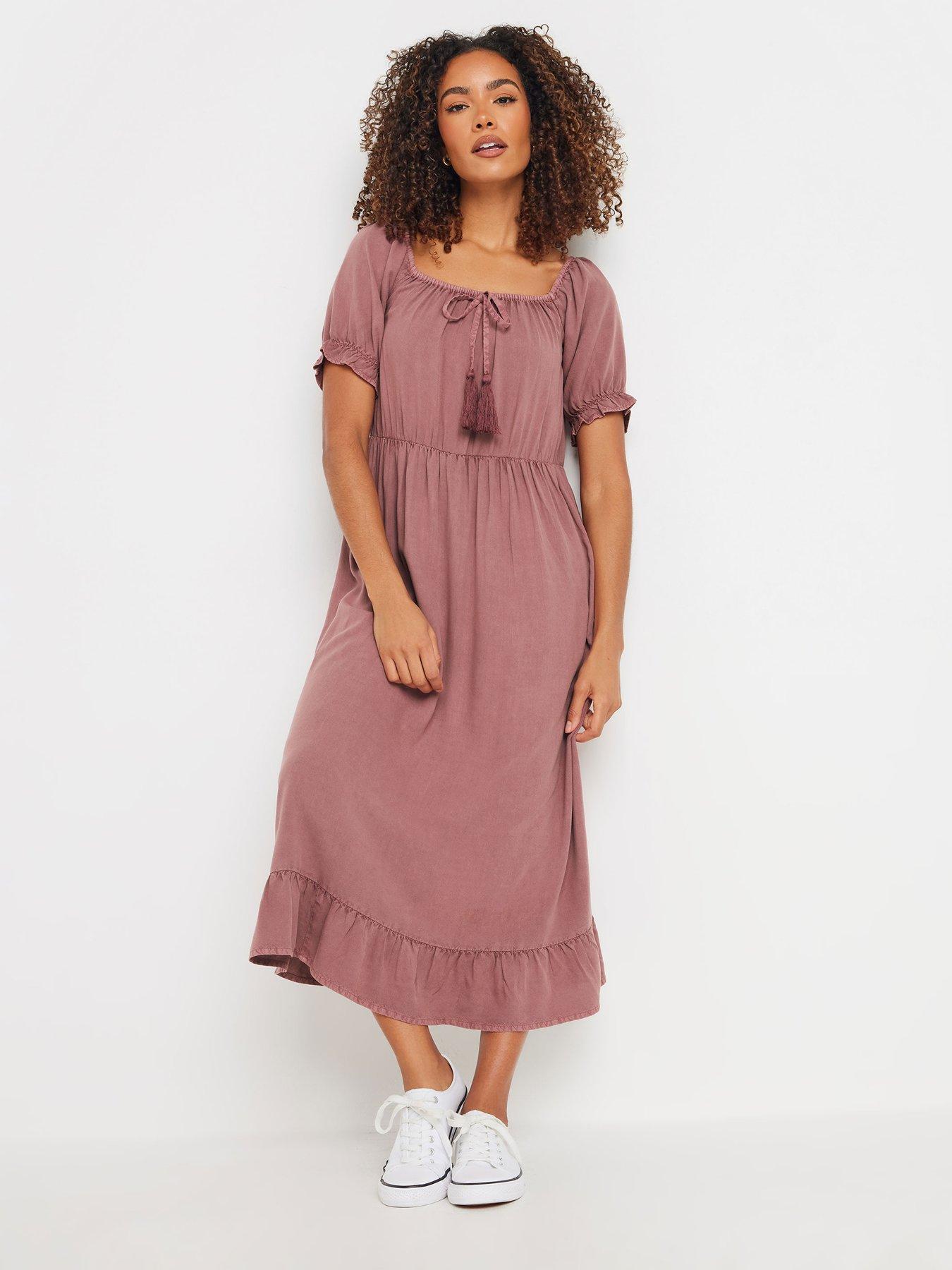 Image of M&Co Acid Wash Tassel Detail Dress