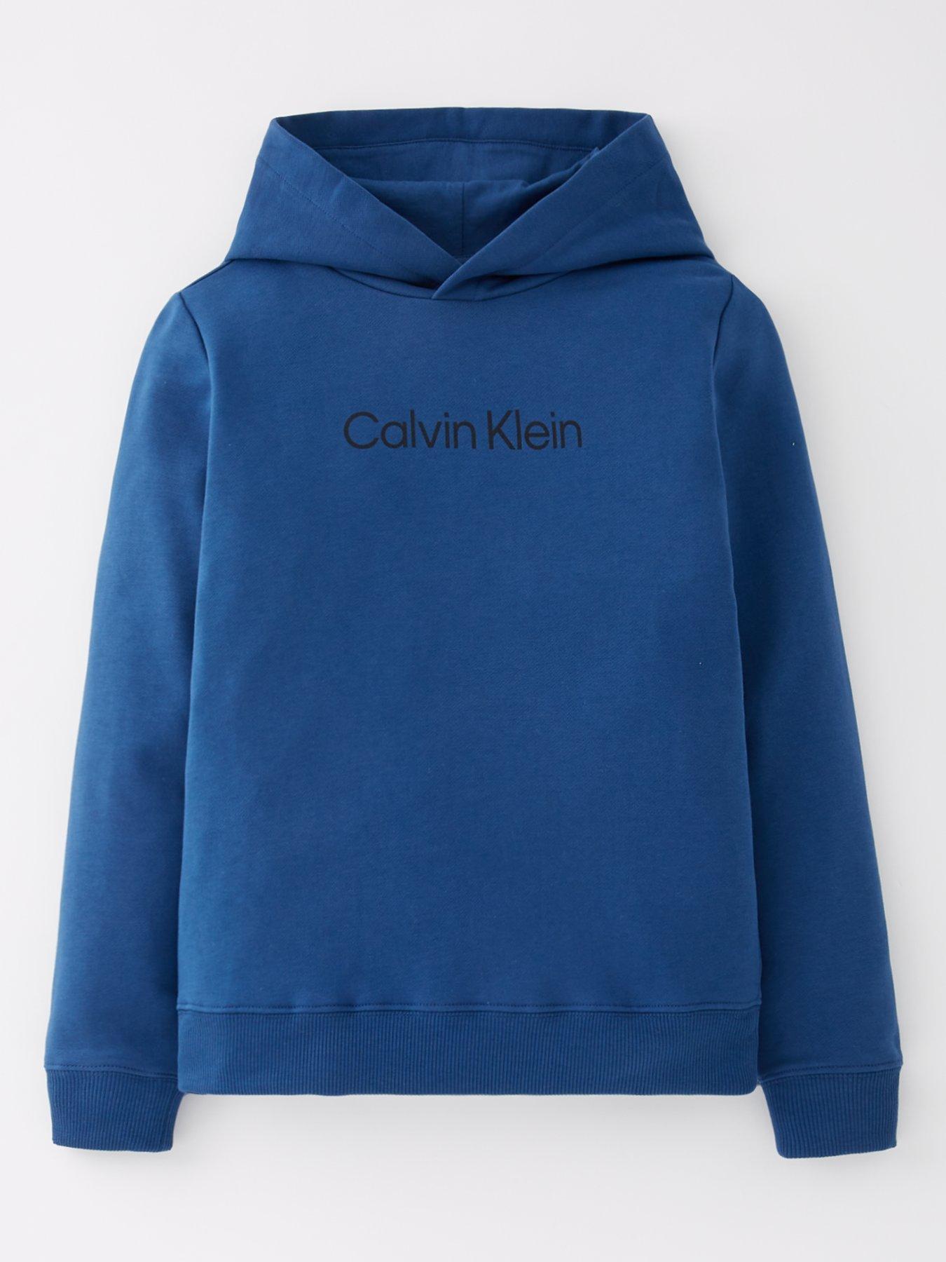 Calvin Klein Jeans Kids Inst Logo Reg Terry Hoodie - Blue