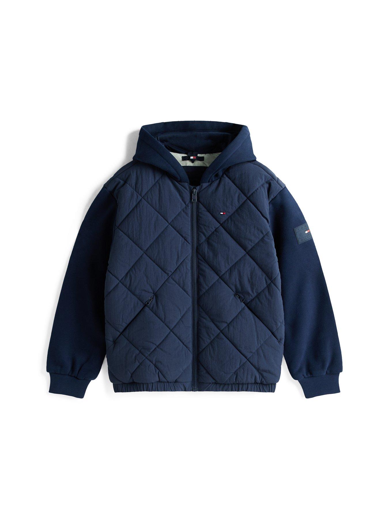 Image 4 of 4 of Tommy Hilfiger Boys Mix Media Quilted Jacket - Navy