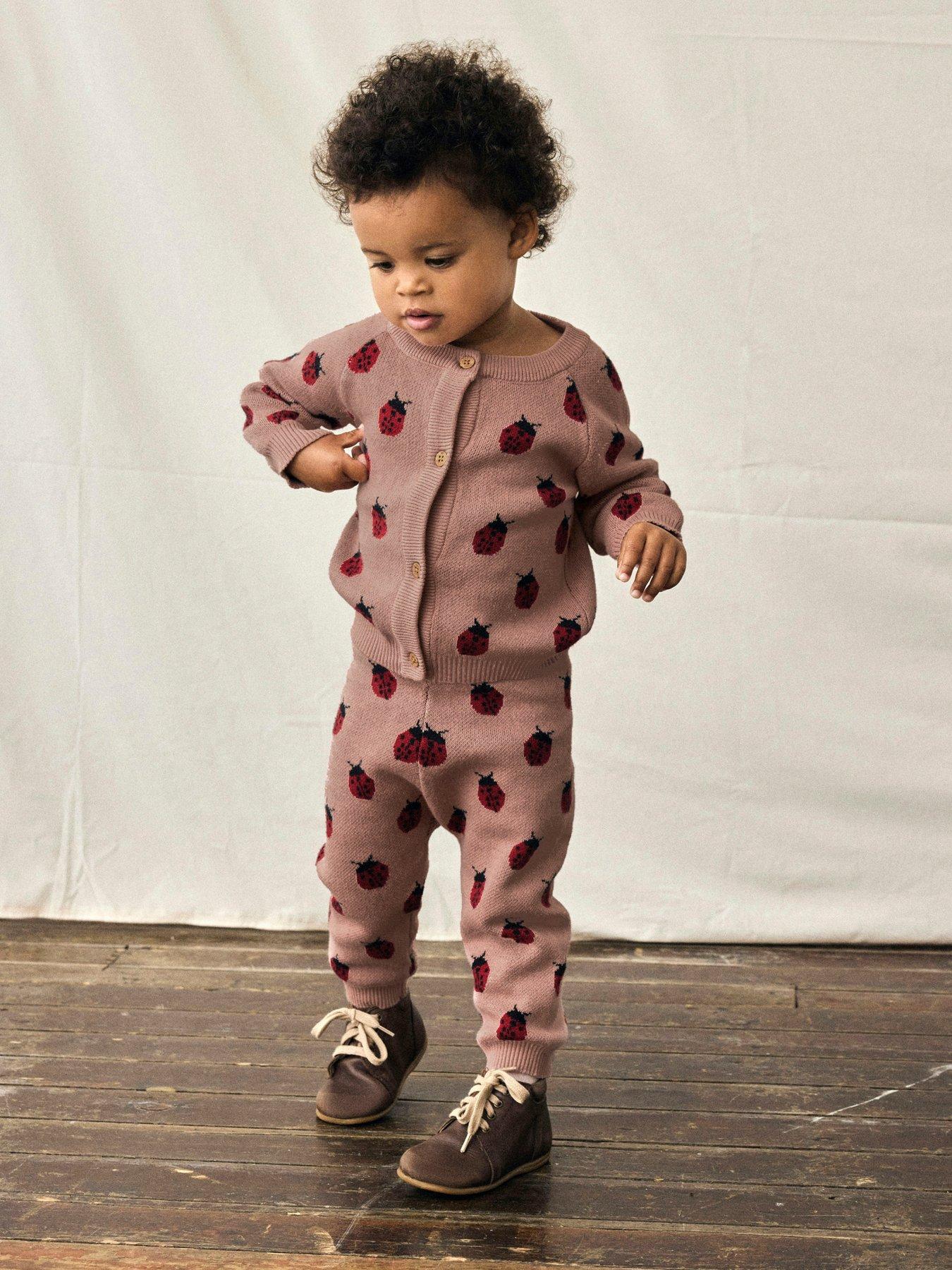 Lil Atelier Baby Girls Ladybird Knitted Cardigan - Misty Rose