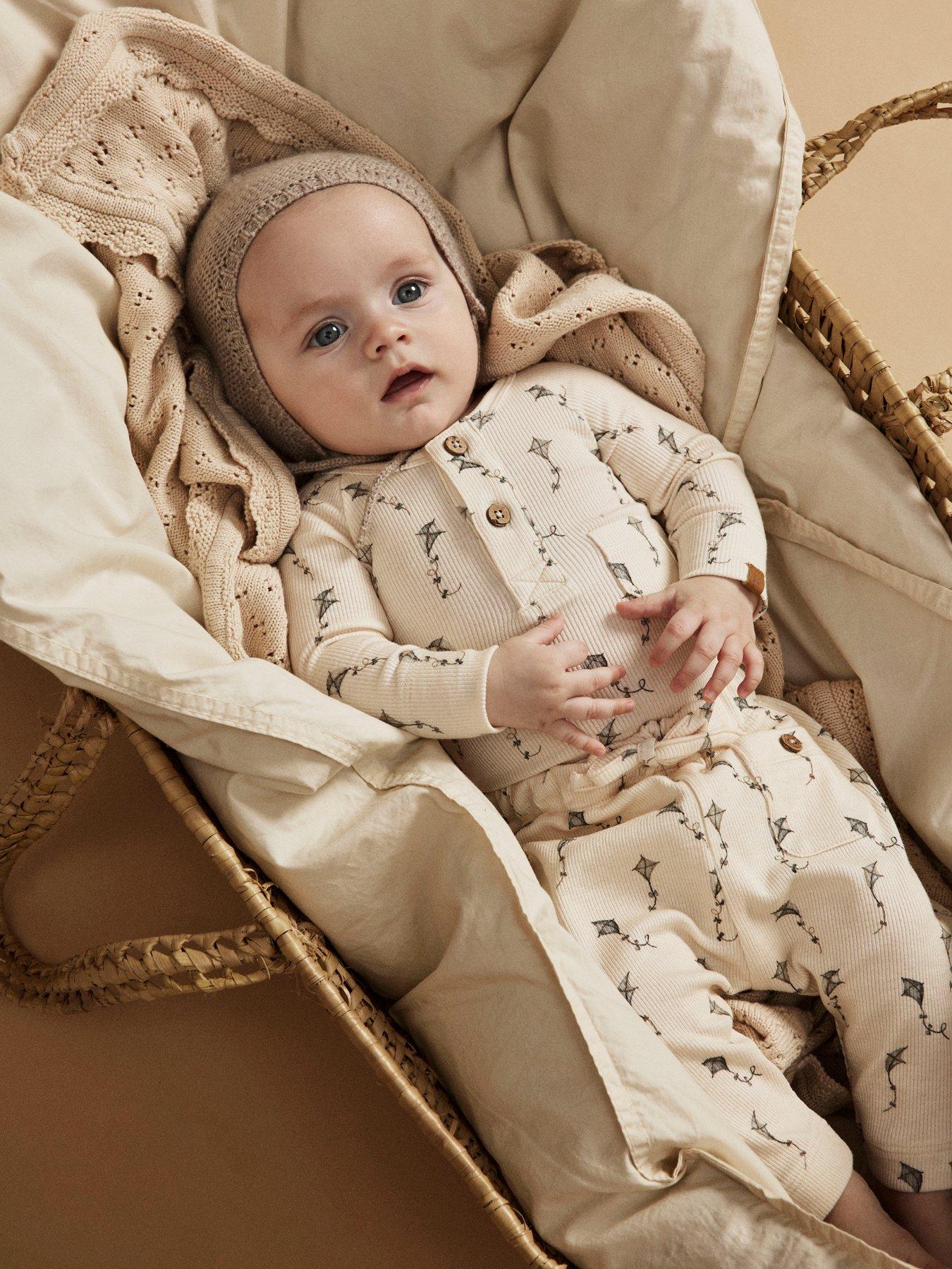 Lil Atelier Baby Boys Kite Print Long Sleeve Bodysuit - Cream