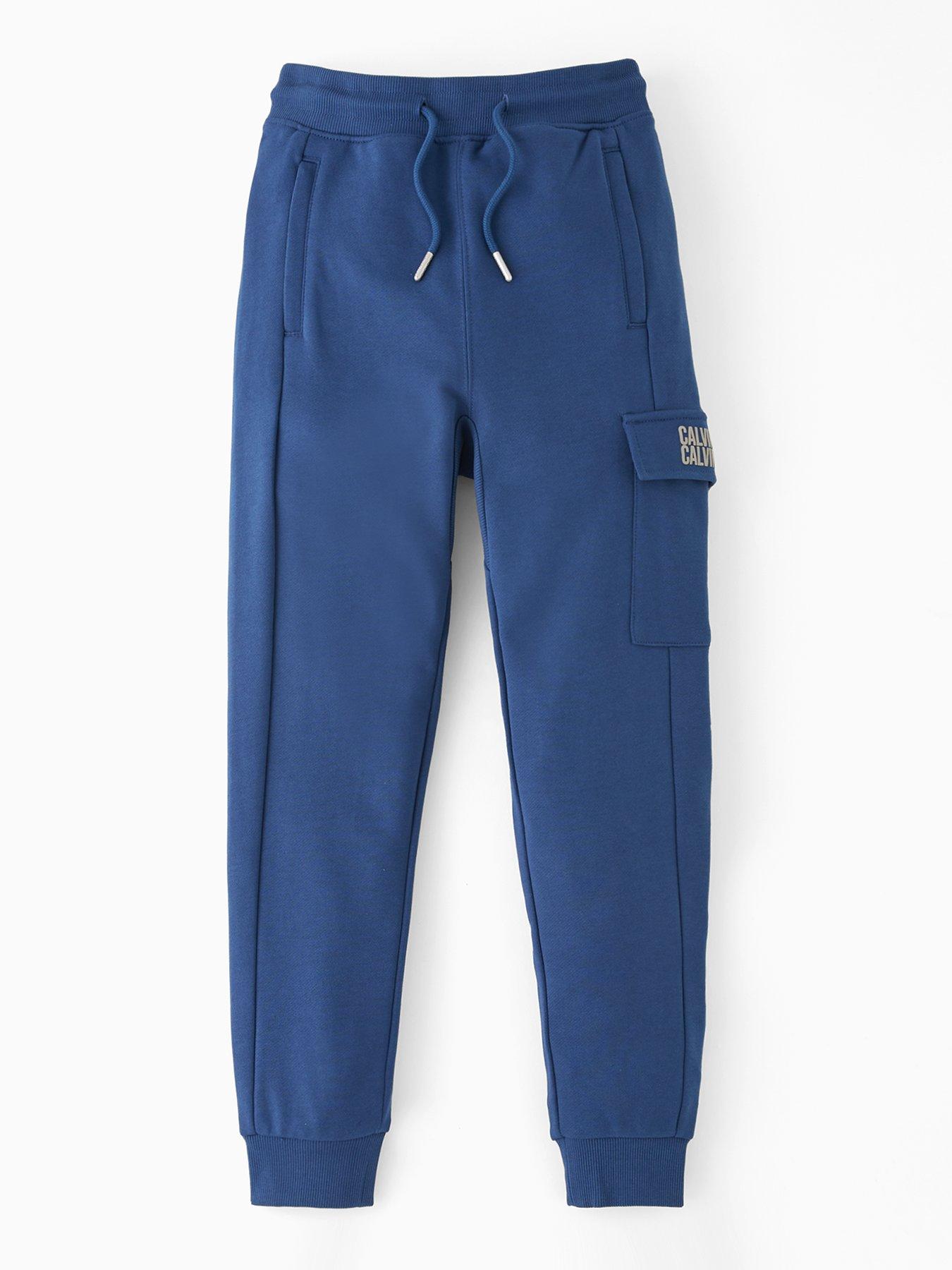 Calvin Klein Jeans Boys Terry Season Graphic Jog Pants - Blue