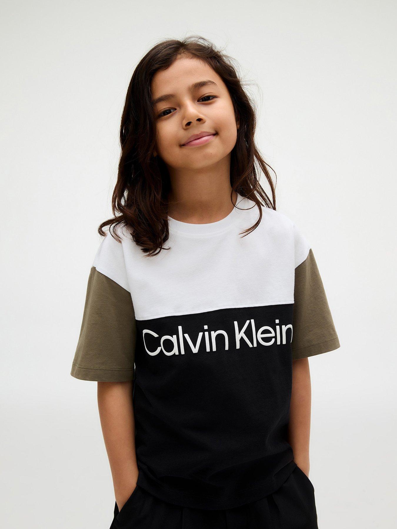 Calvin Klein Jeans Boys Colour Block Short Sleeve T-Shirt - Black