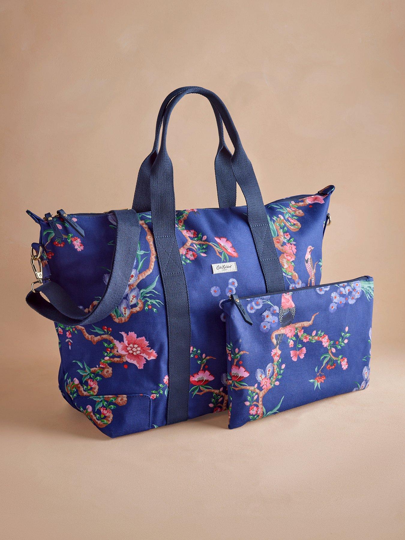 Image 1 of 3 of Cath Kidston Navy Birds Overnight Bag