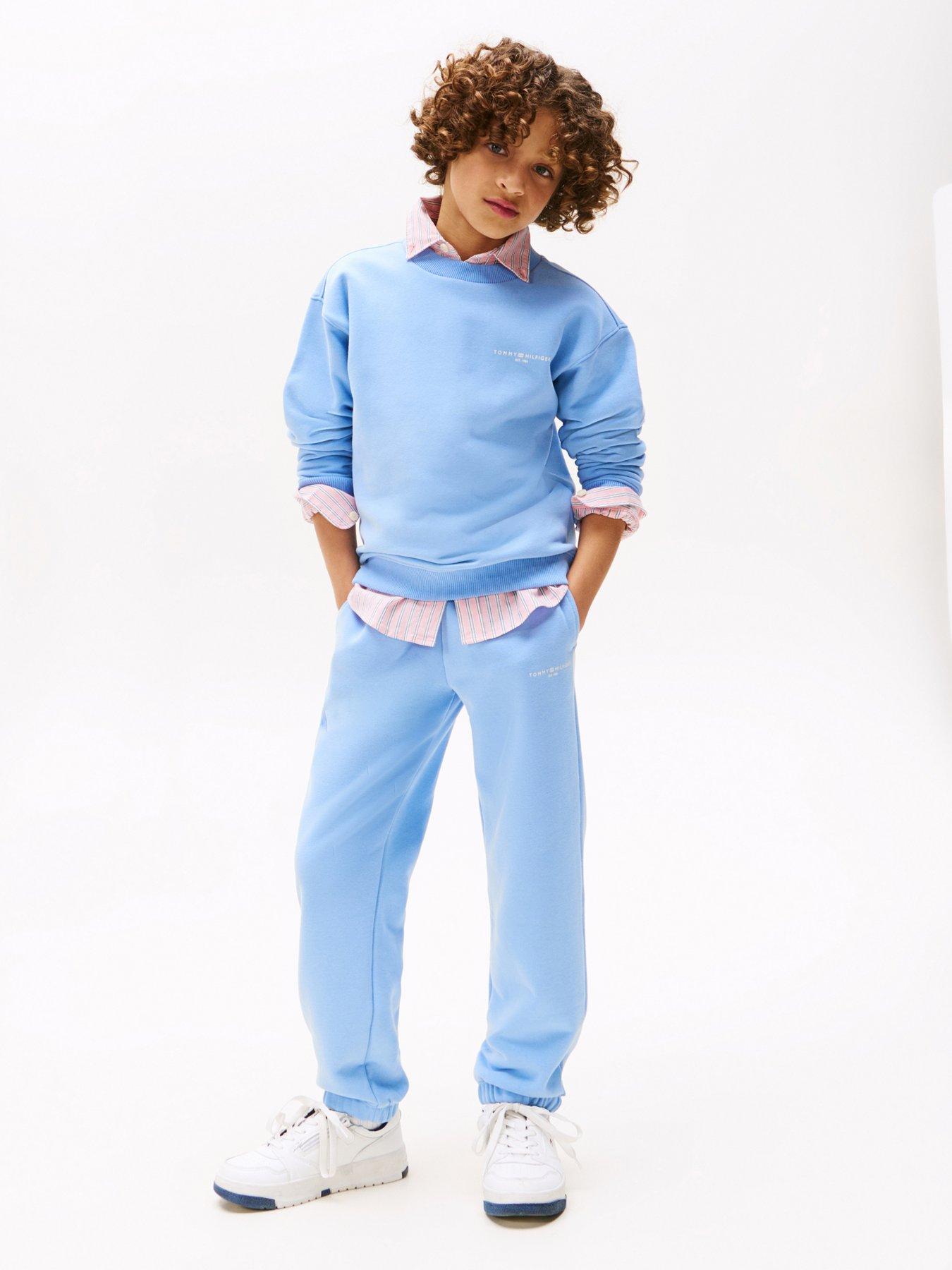 Image 1 of 2 of Tommy Hilfiger Boys Mini Corp Sweat Top And Jogger Set - Blue