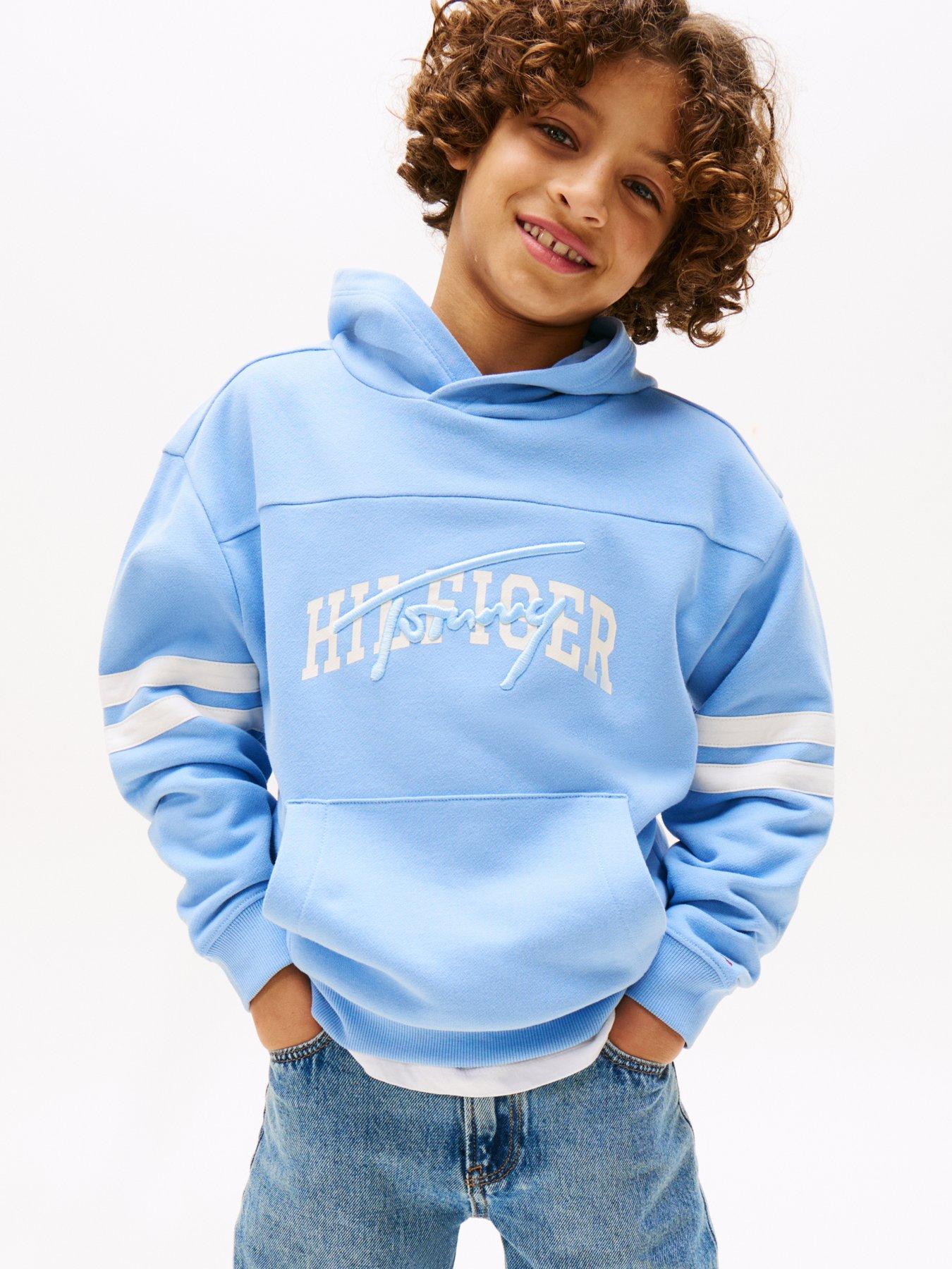 Tommy Hilfiger Boys Th Mixed Graphic Hoodie - Blue