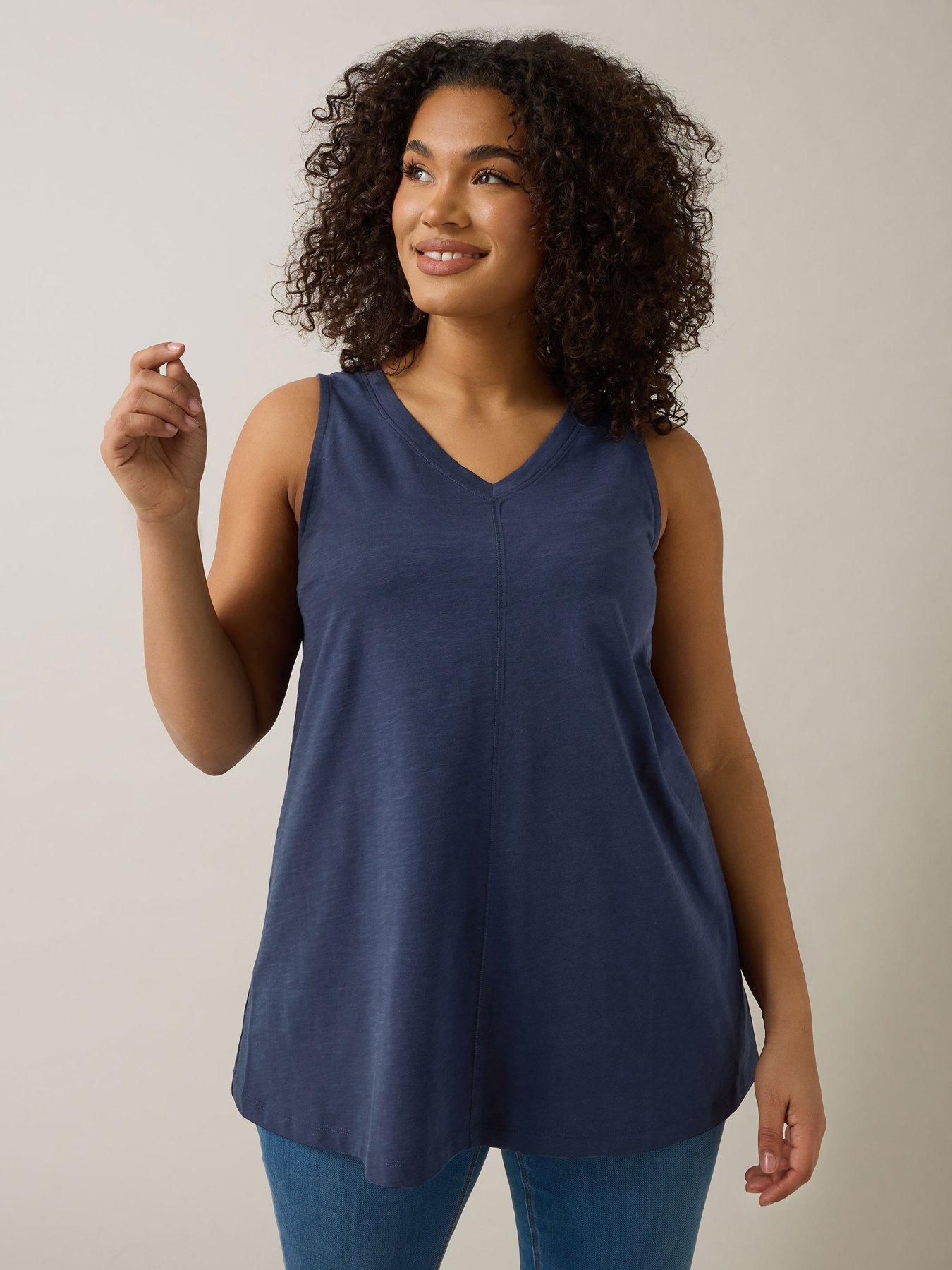 Image of Evans Slub Jersey Vest - Blue
