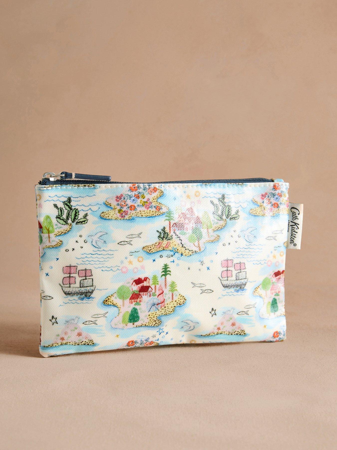 Image 1 of 3 of Cath Kidston Sketchbook Print Small Zipped Purse - Blue