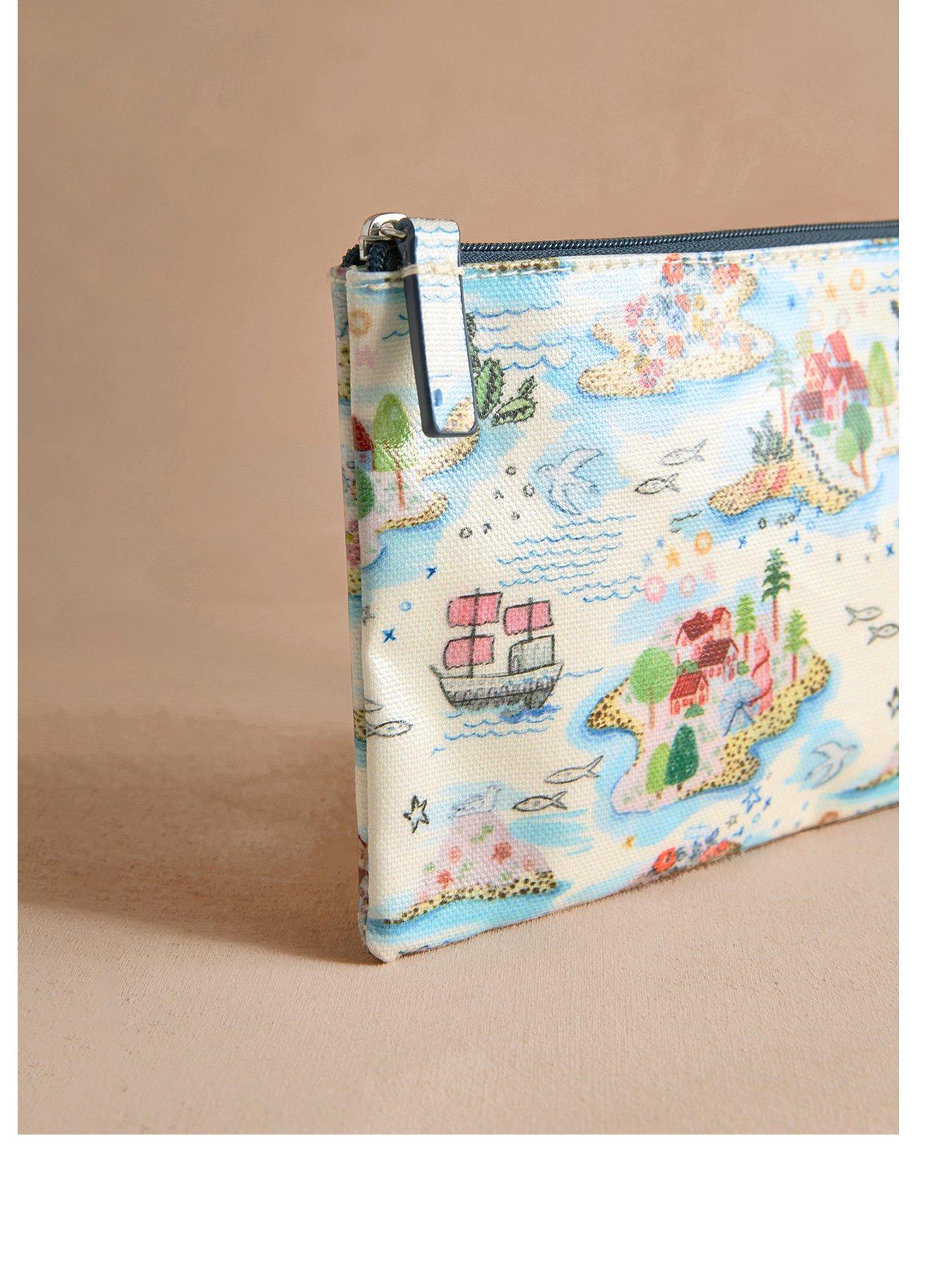 Image 2 of 3 of Cath Kidston Sketchbook Print Small Zipped Purse - Blue